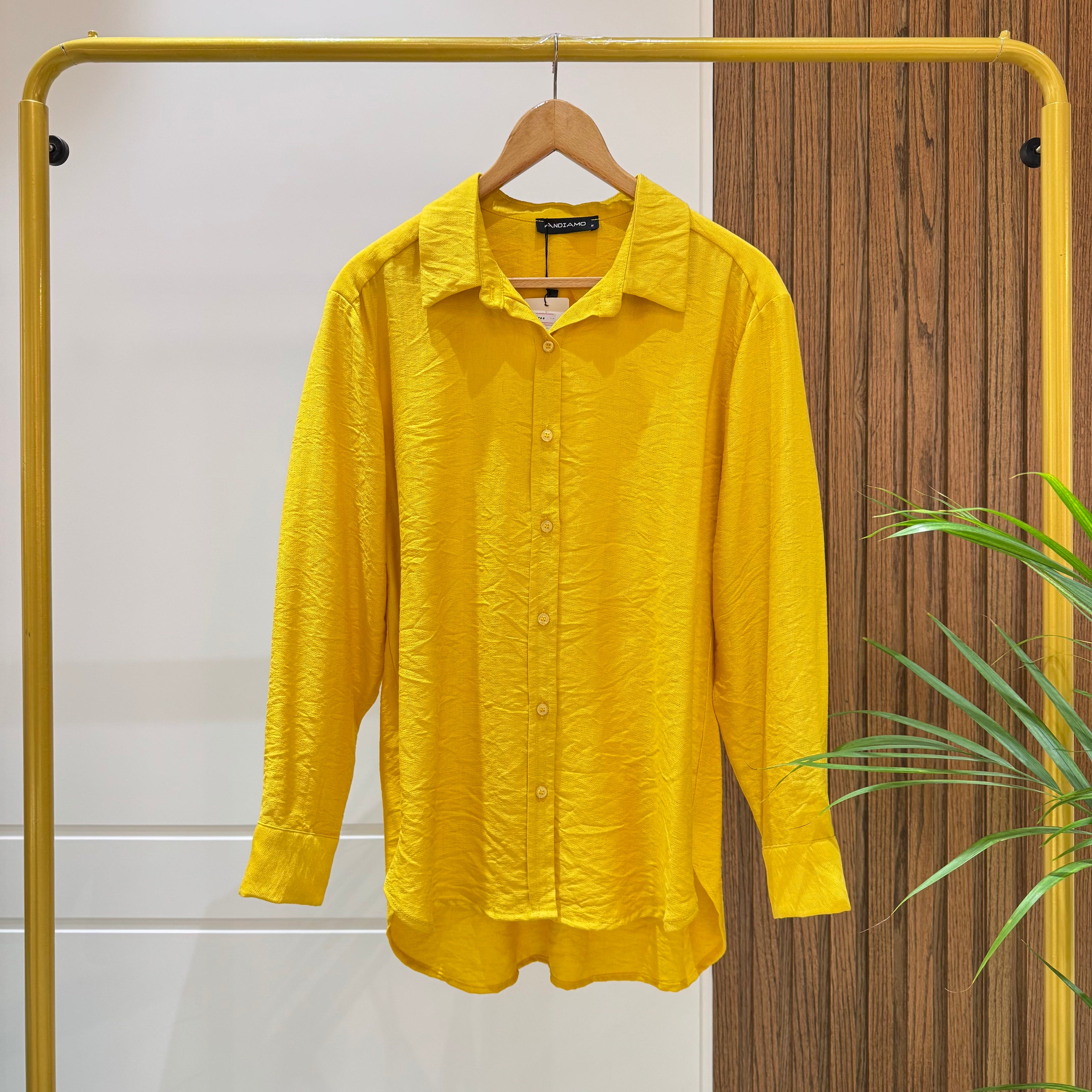Shirt-Cotton Viscose-YELLOW