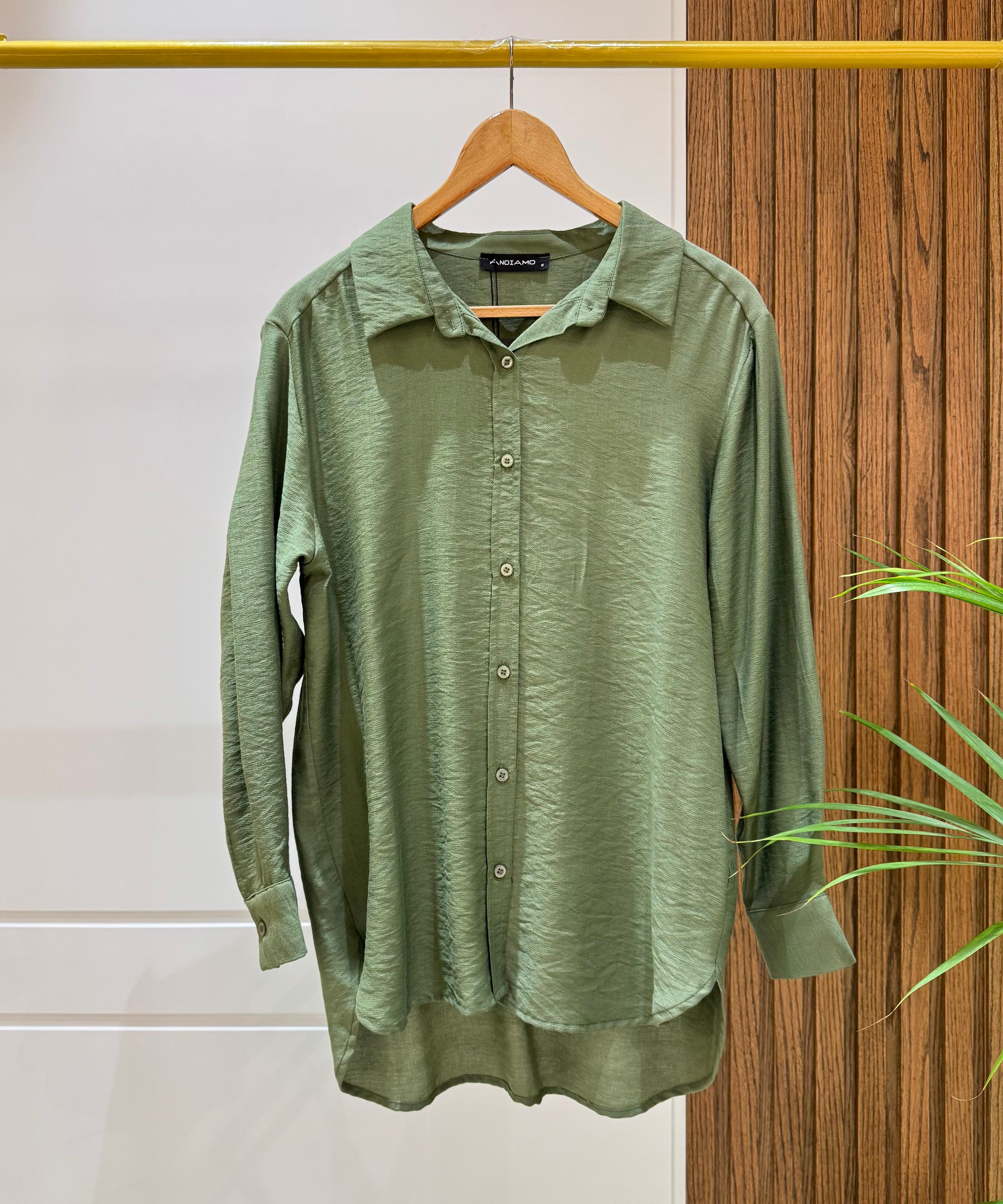 Shirt-Cotton Viscose-OLIVE