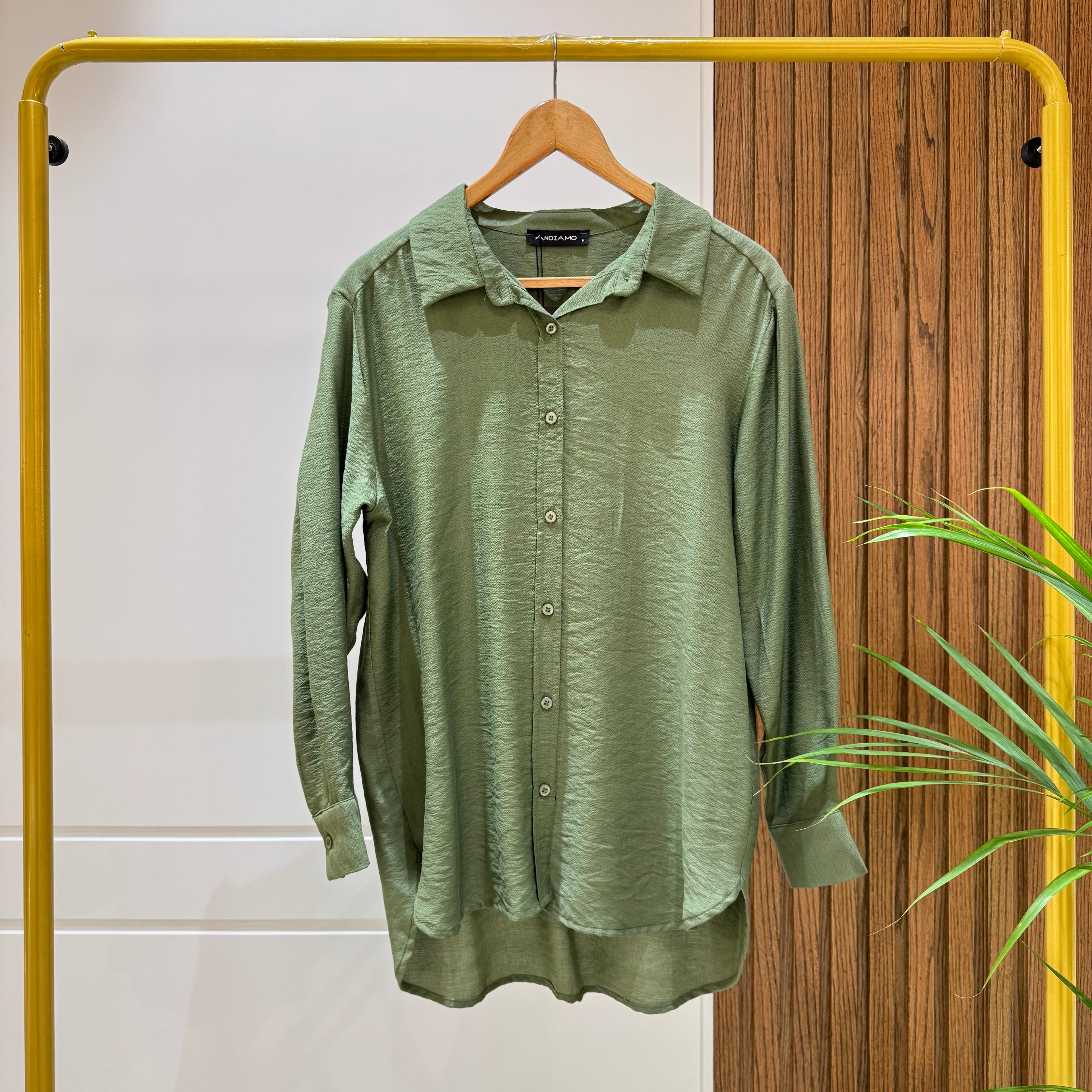 Shirt-Cotton Viscose-OLIVE