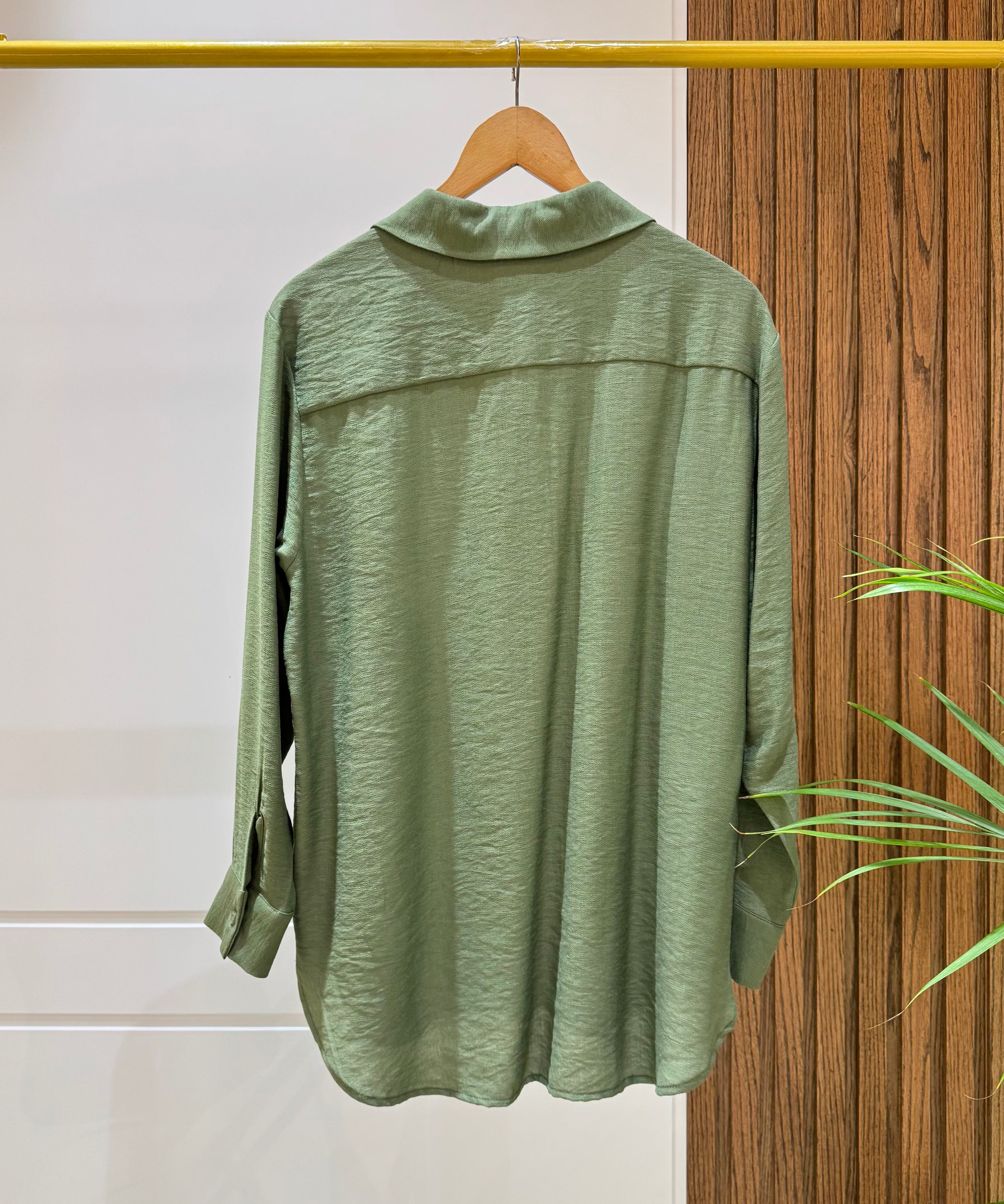 Shirt-Cotton Viscose-OLIVE