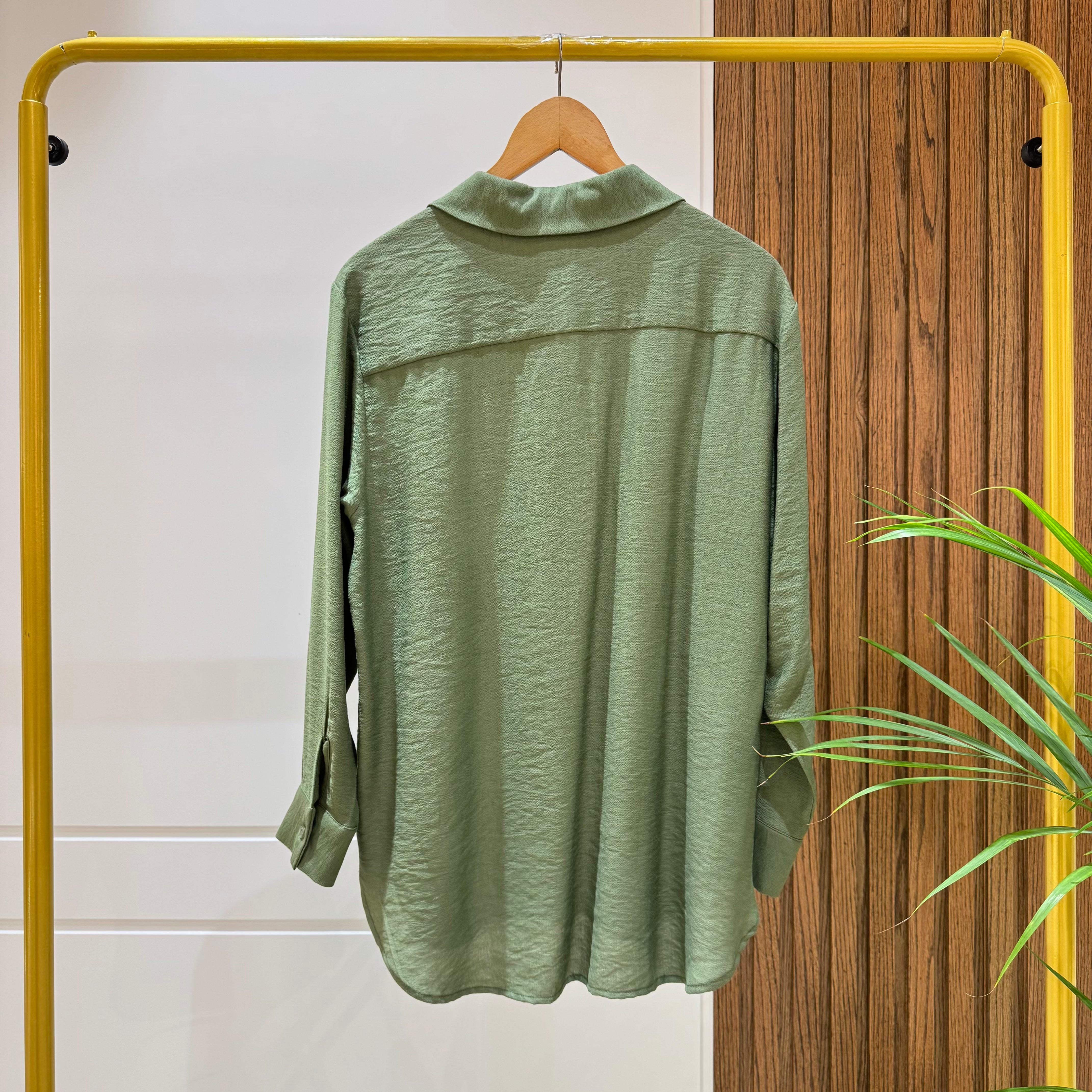 Shirt-Cotton Viscose-OLIVE