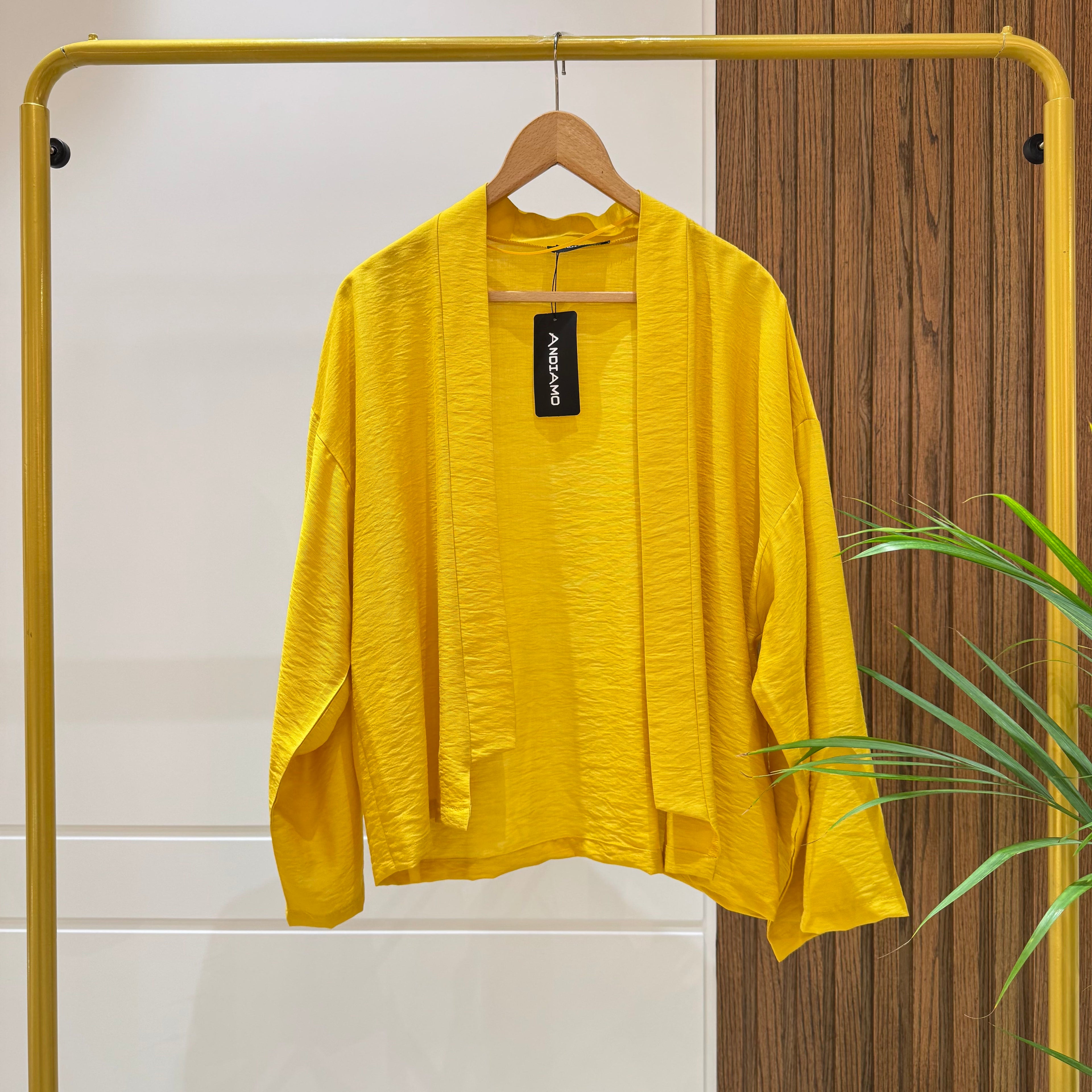 Cardigan-Spanish Linen-MUSTARD