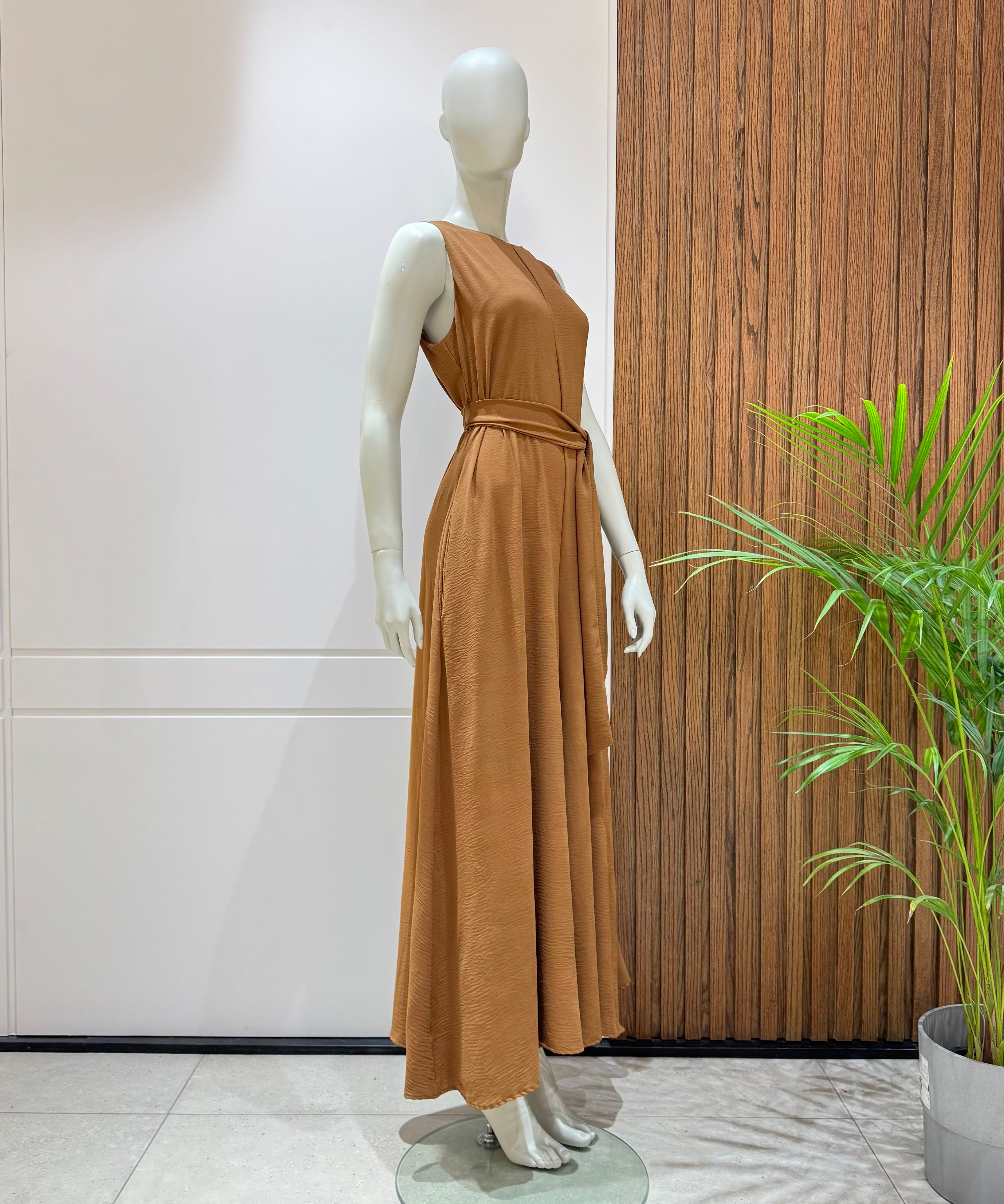 Jumpsuit-Cotton Viscose-BROWN
