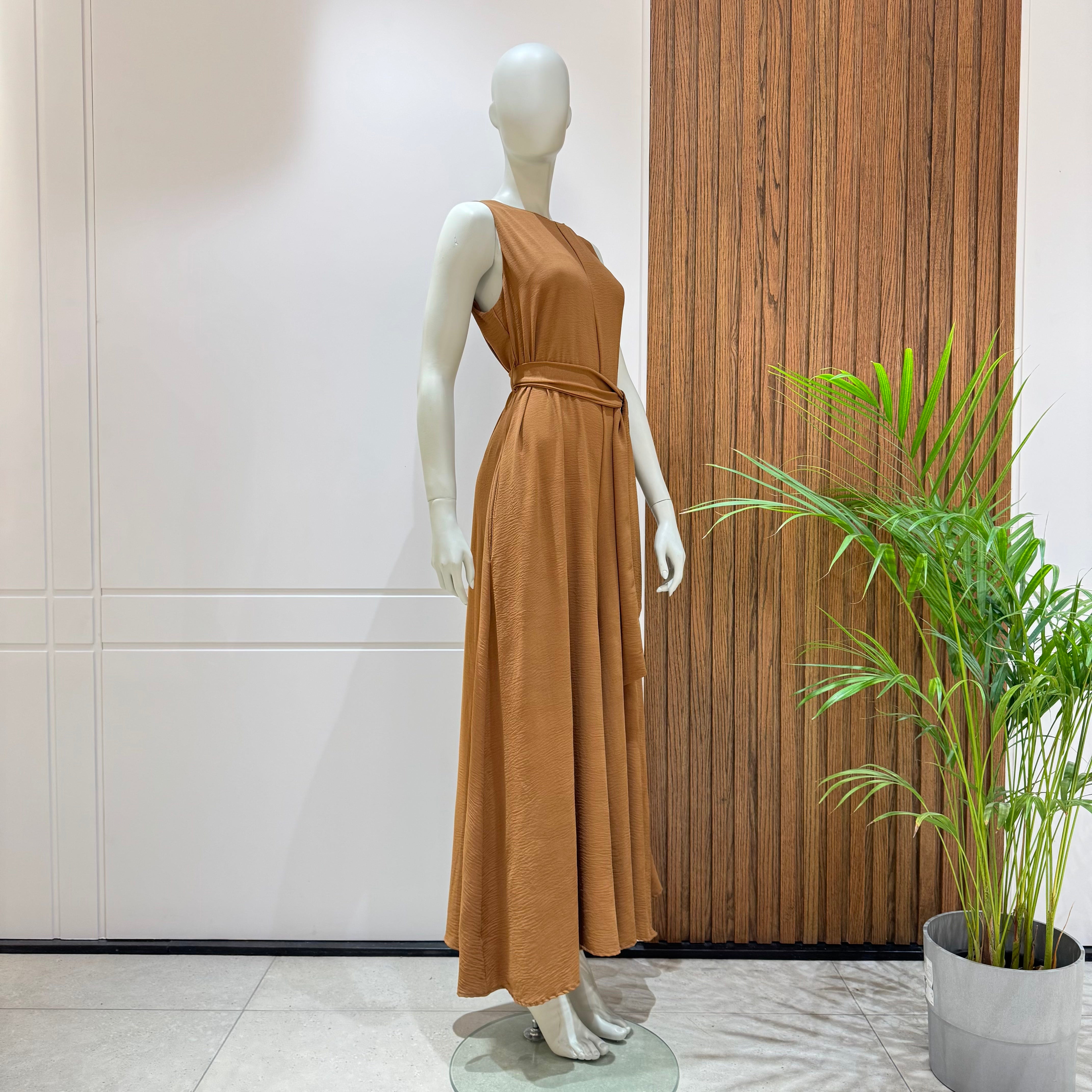 Jumpsuit-Cotton Viscose-BROWN