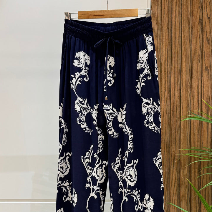 Trousers-Cotton Viscose-Navy