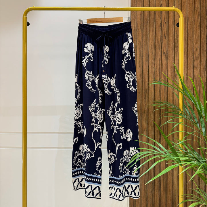 Trousers-Cotton Viscose-Navy