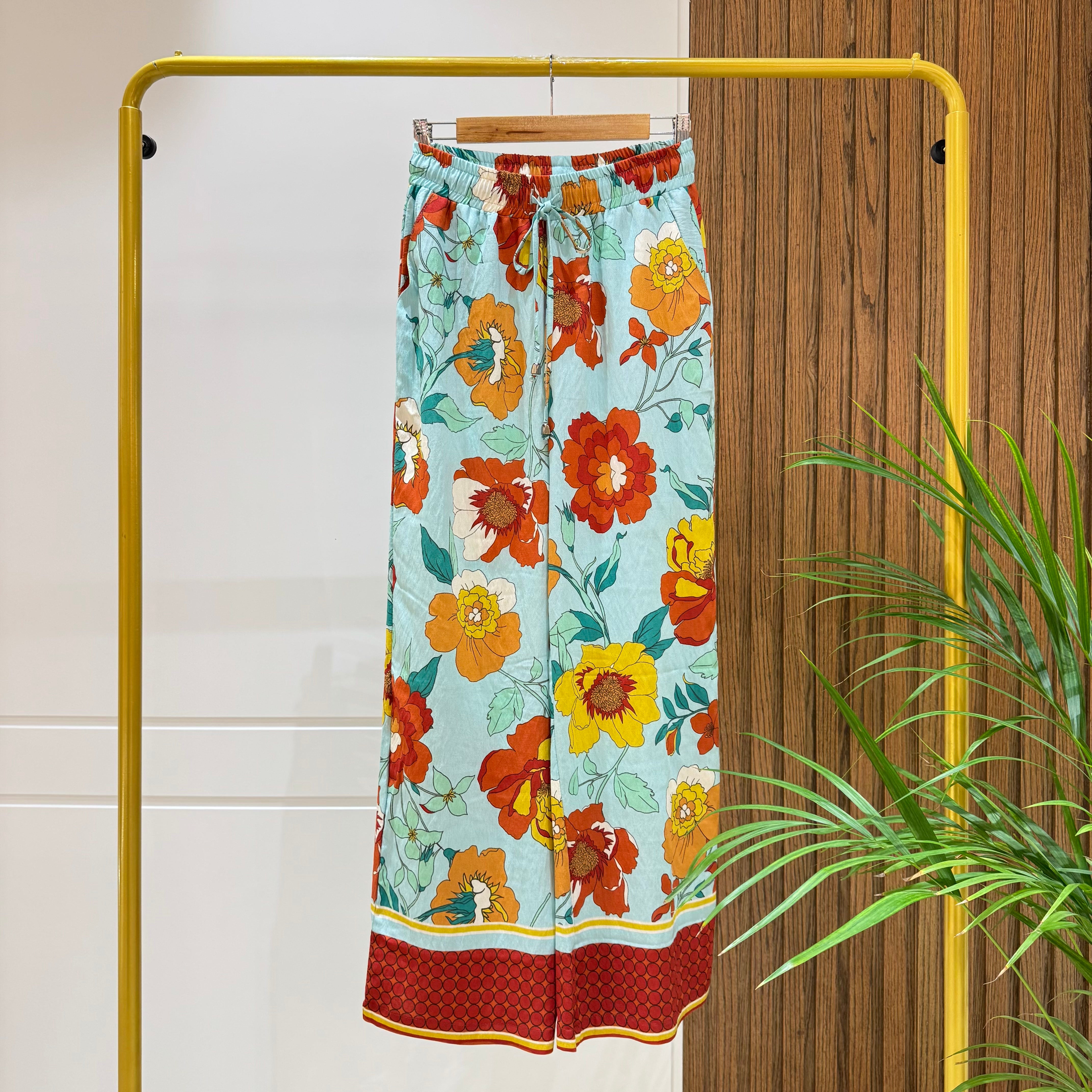 Trousers-Cotton Viscose-MINT