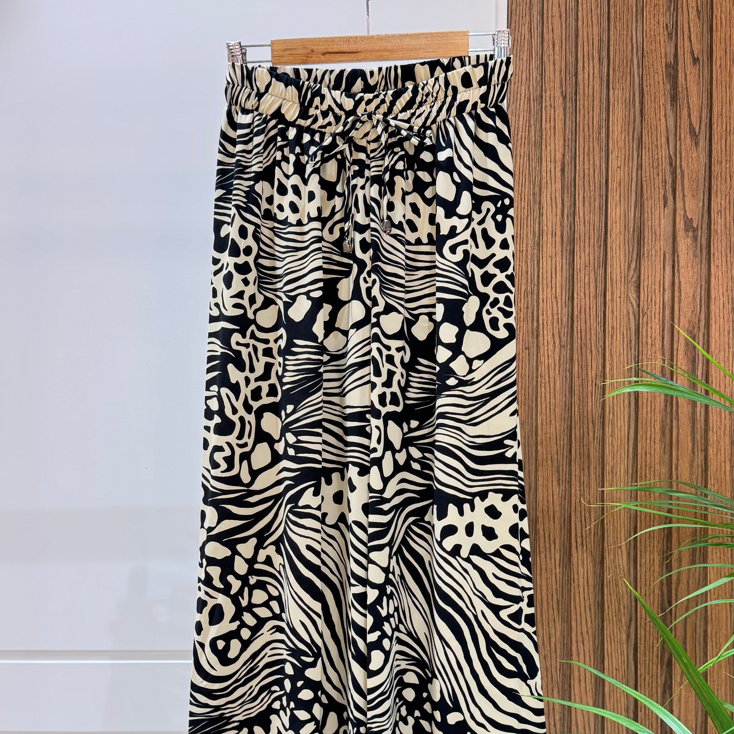 Trousers-Chiffon Crepe-BEIGE