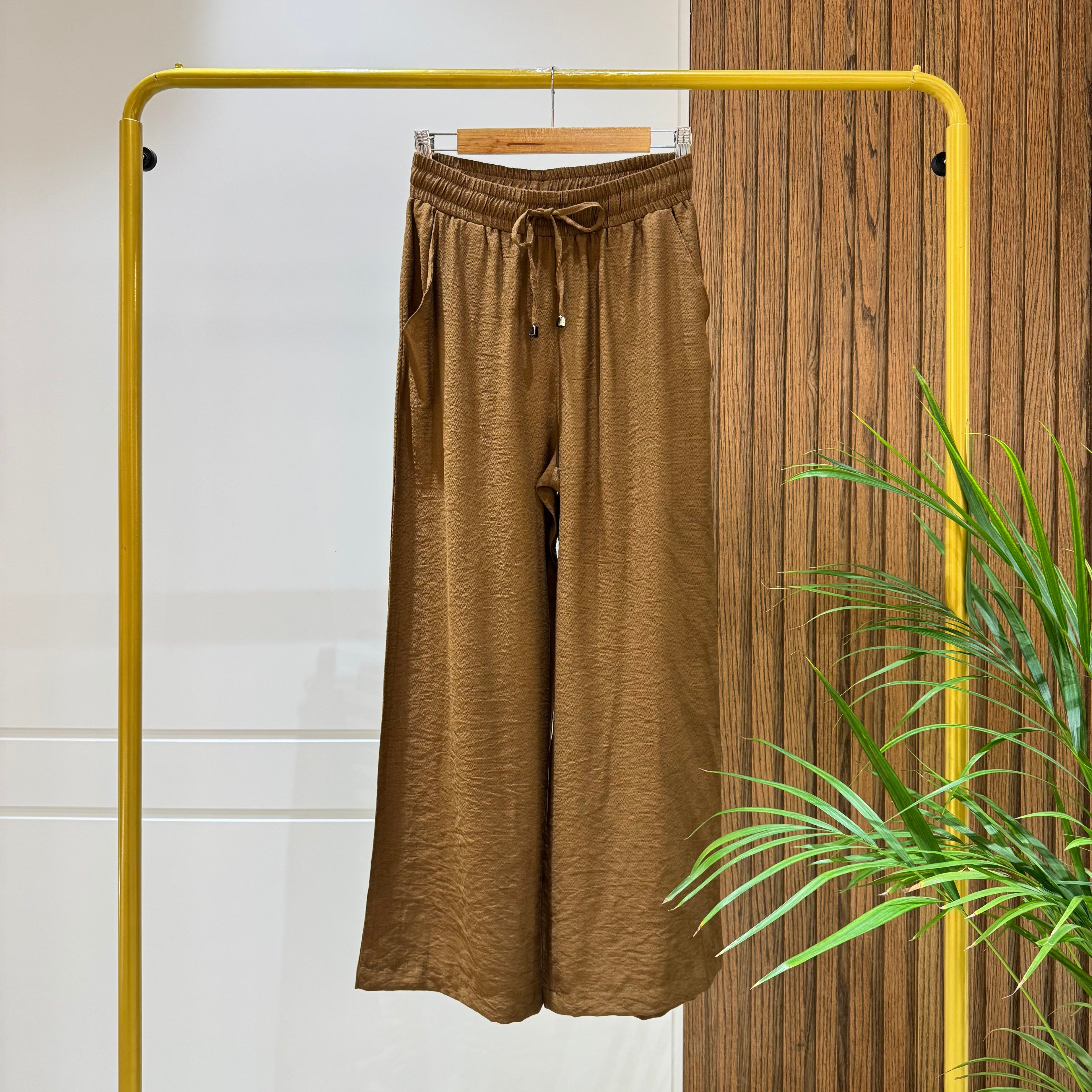 Trousers-Linen-BROWN