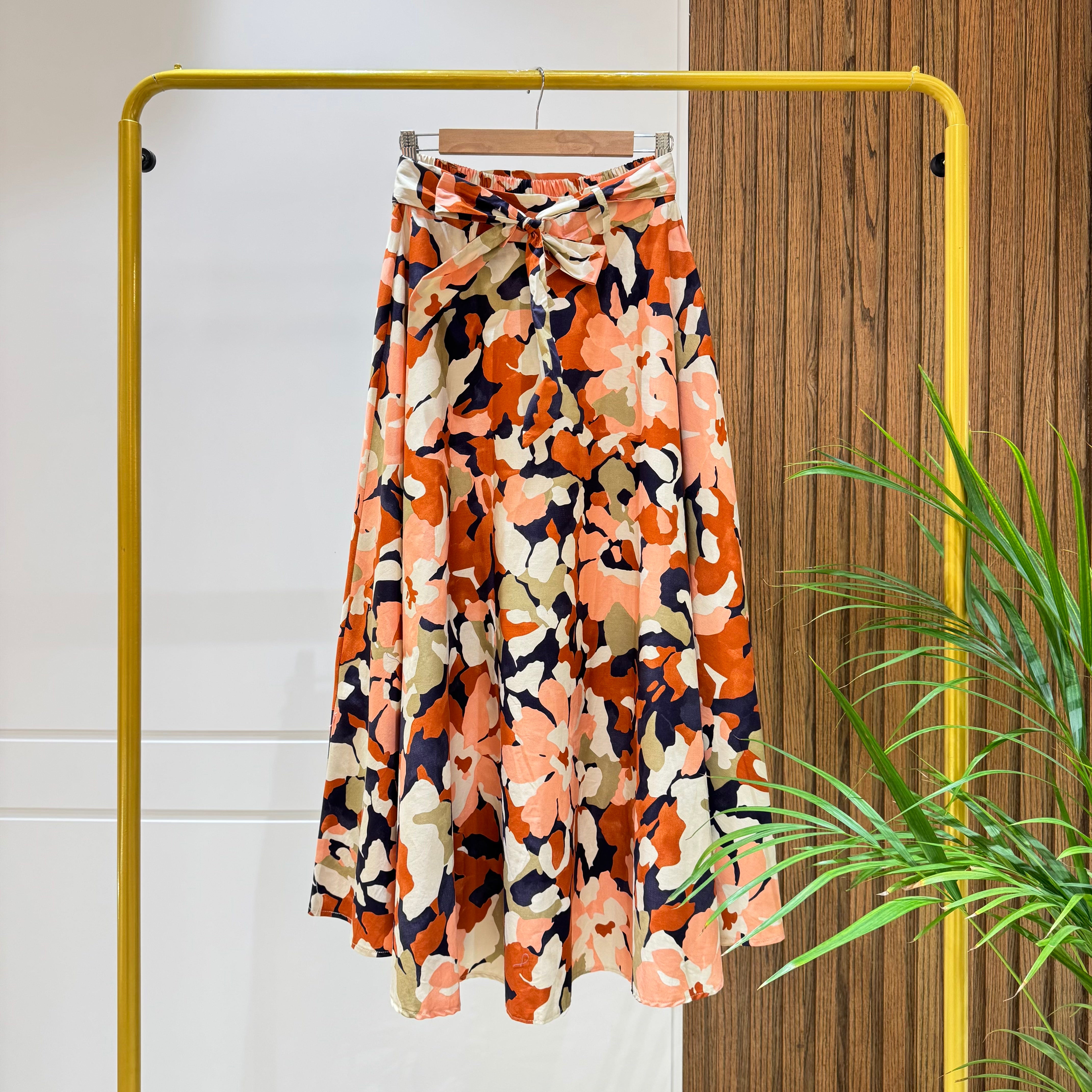 Skirt-Cotton Polyester-ORANGE