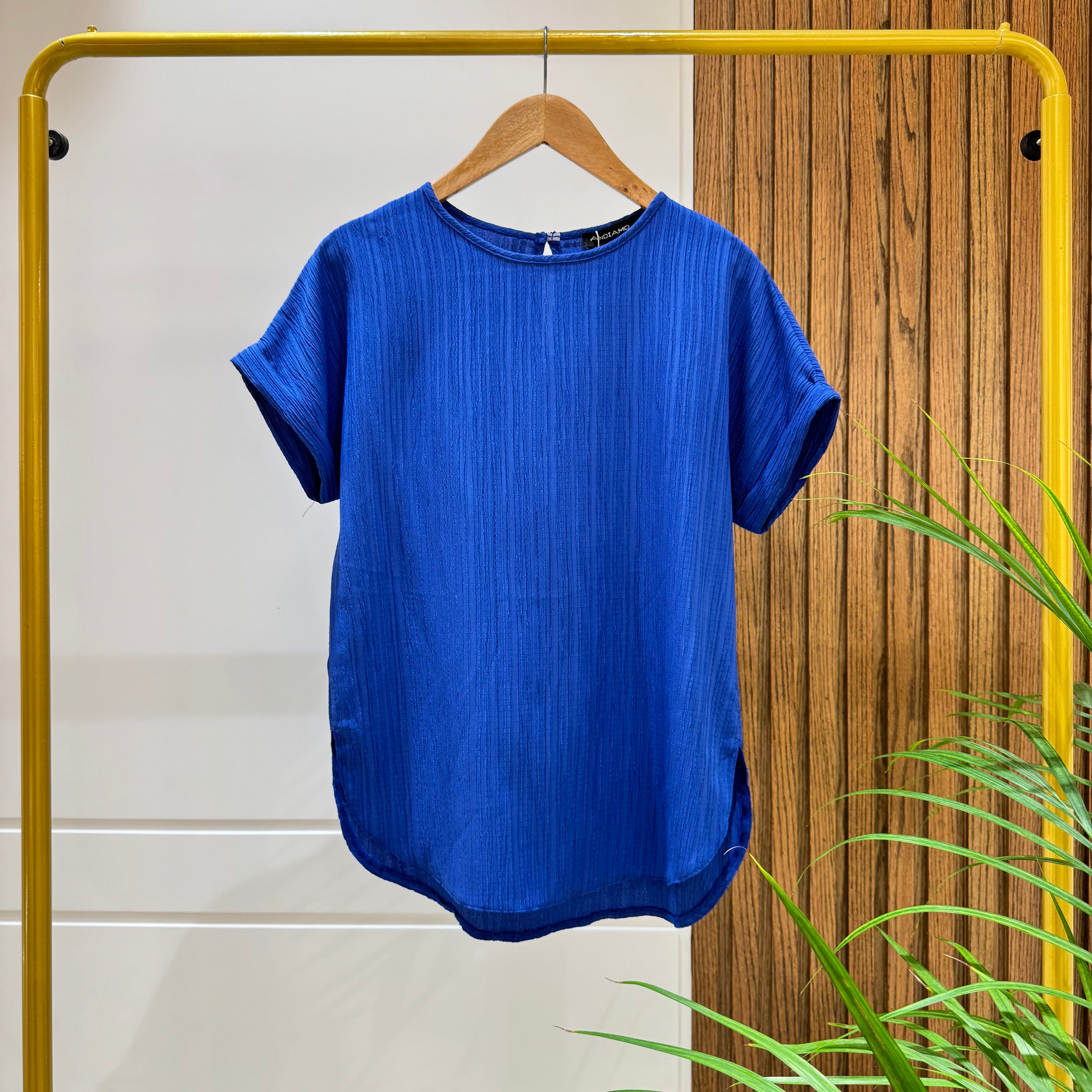Blouse-Cotton Viscose-BLUE