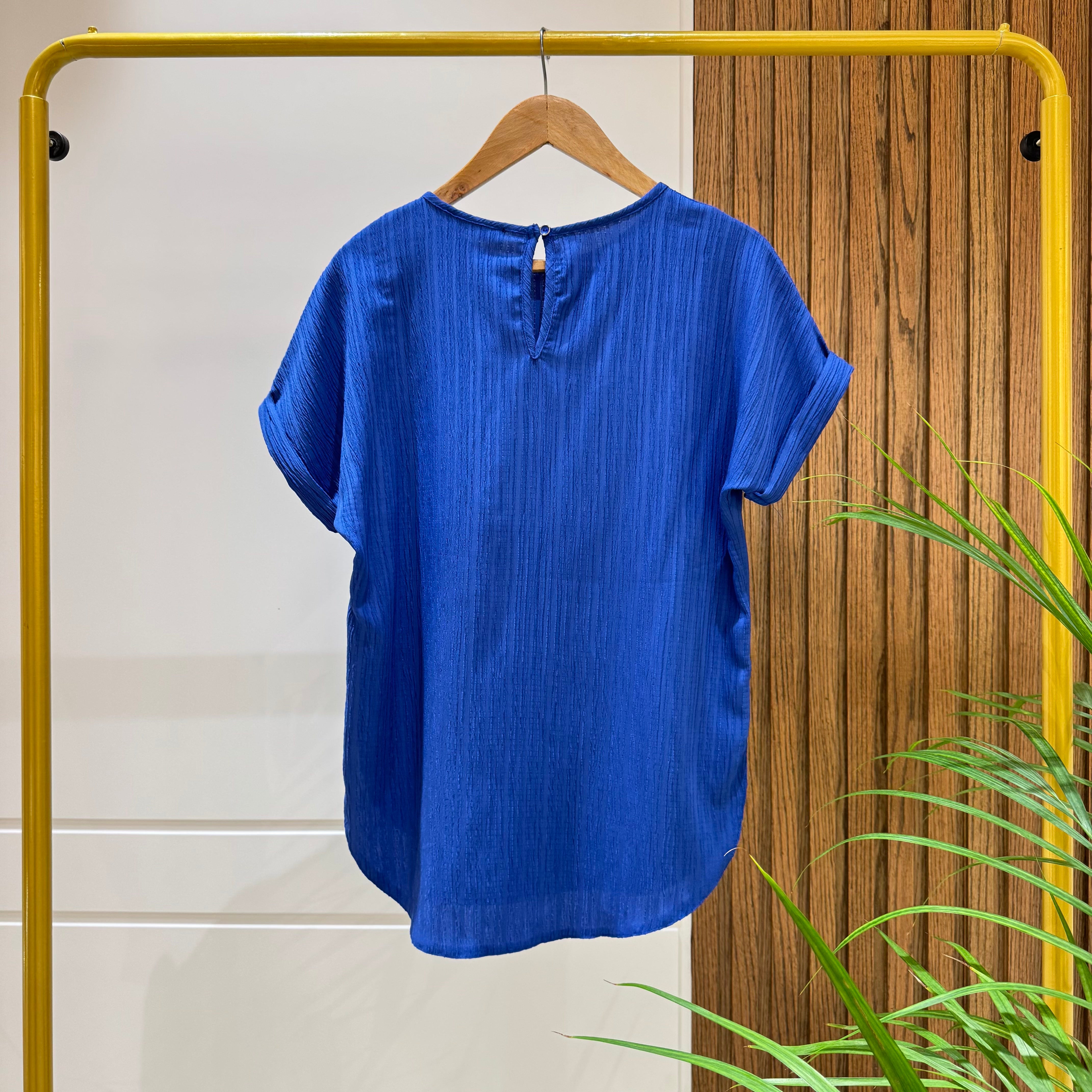 Blouse-Cotton Viscose-BLUE