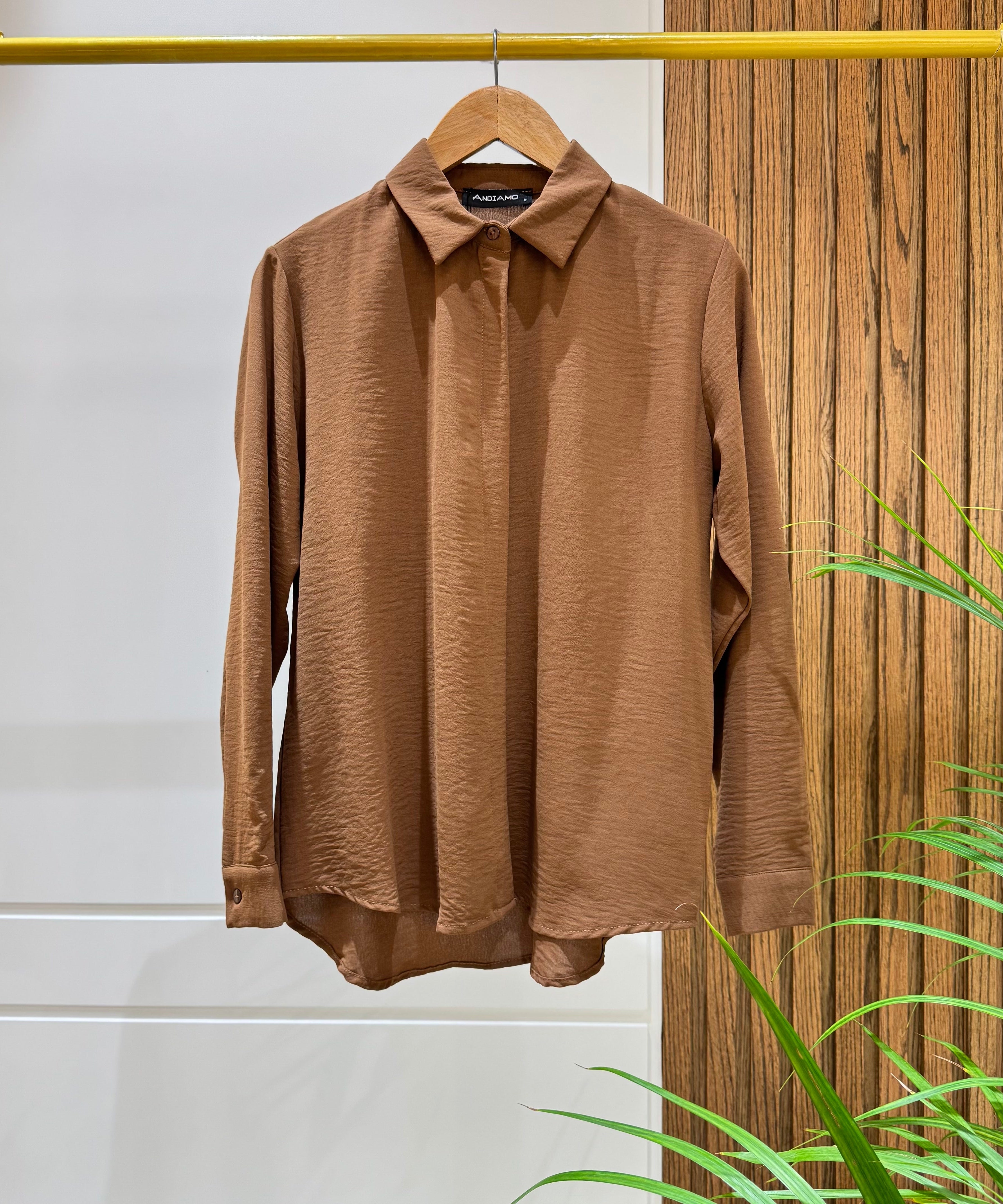 Shirt-Cotton Viscose-BROWN