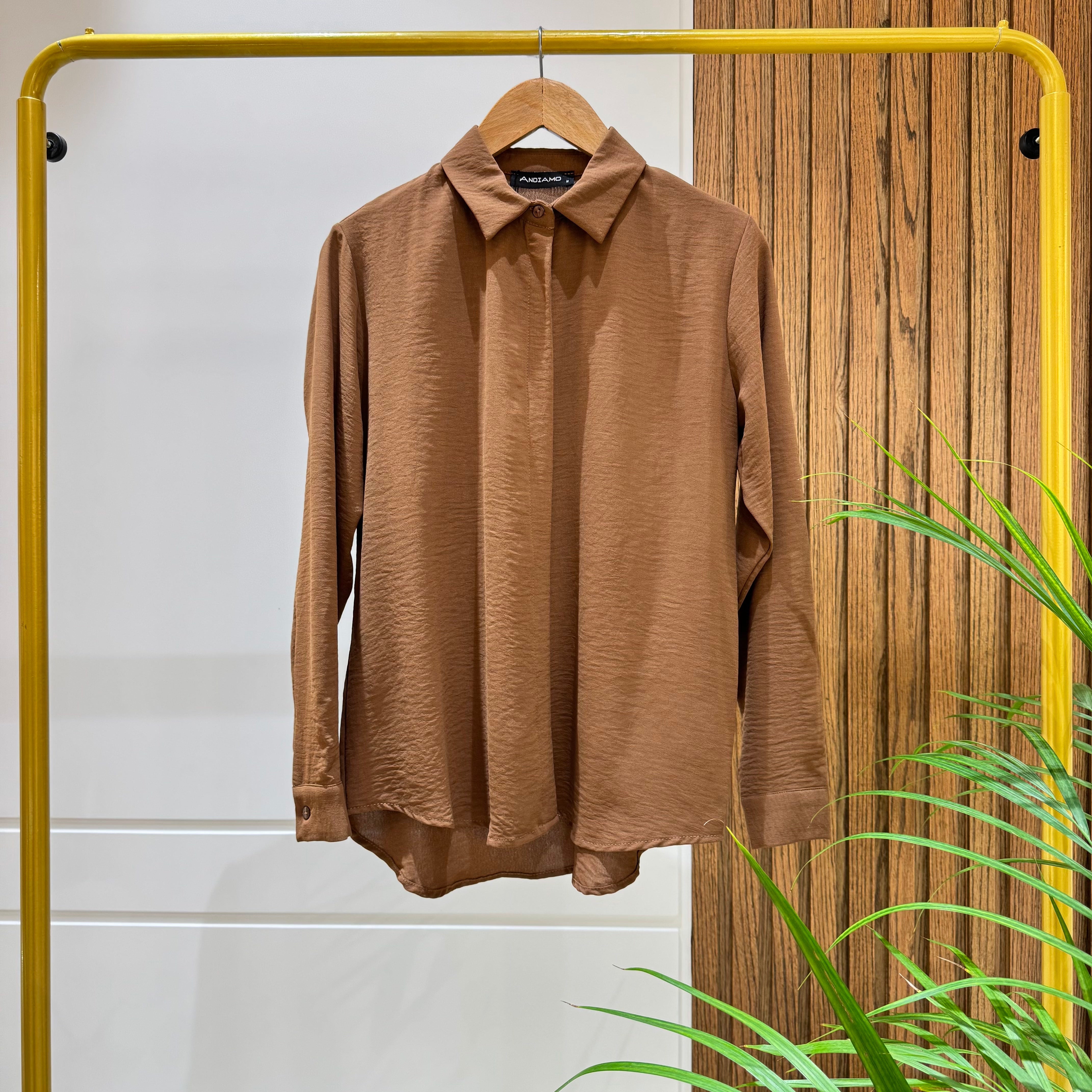 Shirt-Cotton Viscose-BROWN