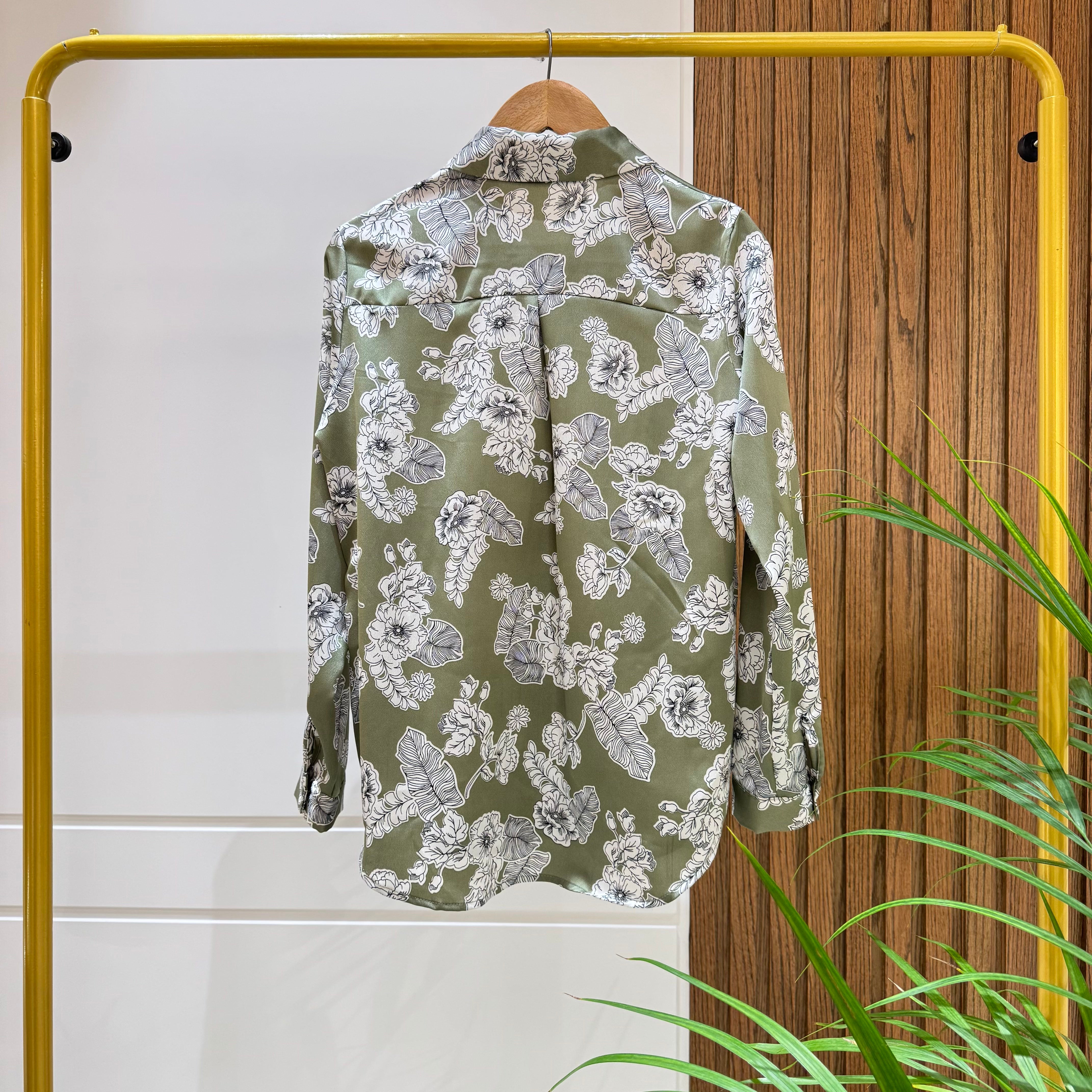Shirt-satin-OLIVE
