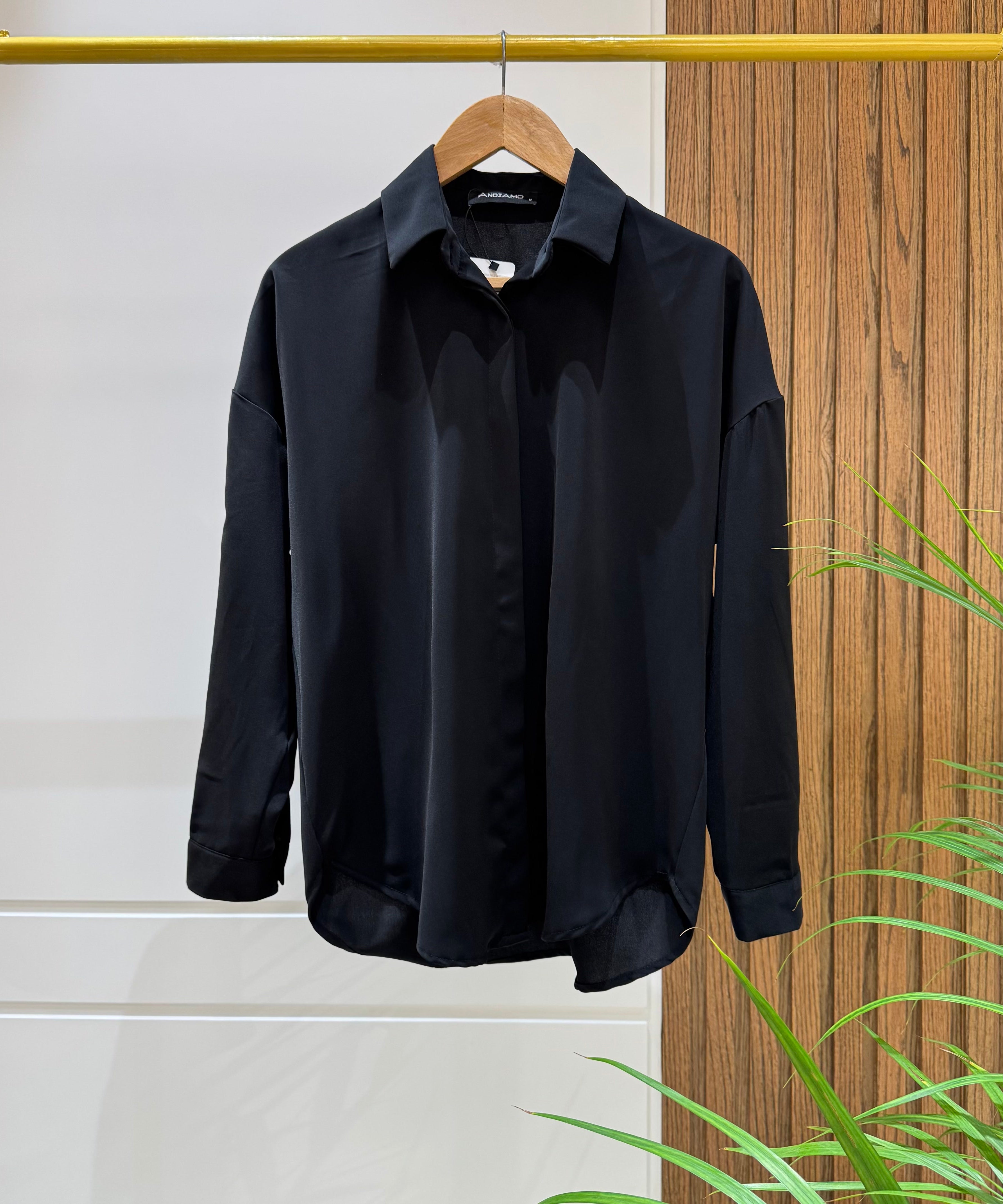 Shirt-Cotton Viscose-BLACK