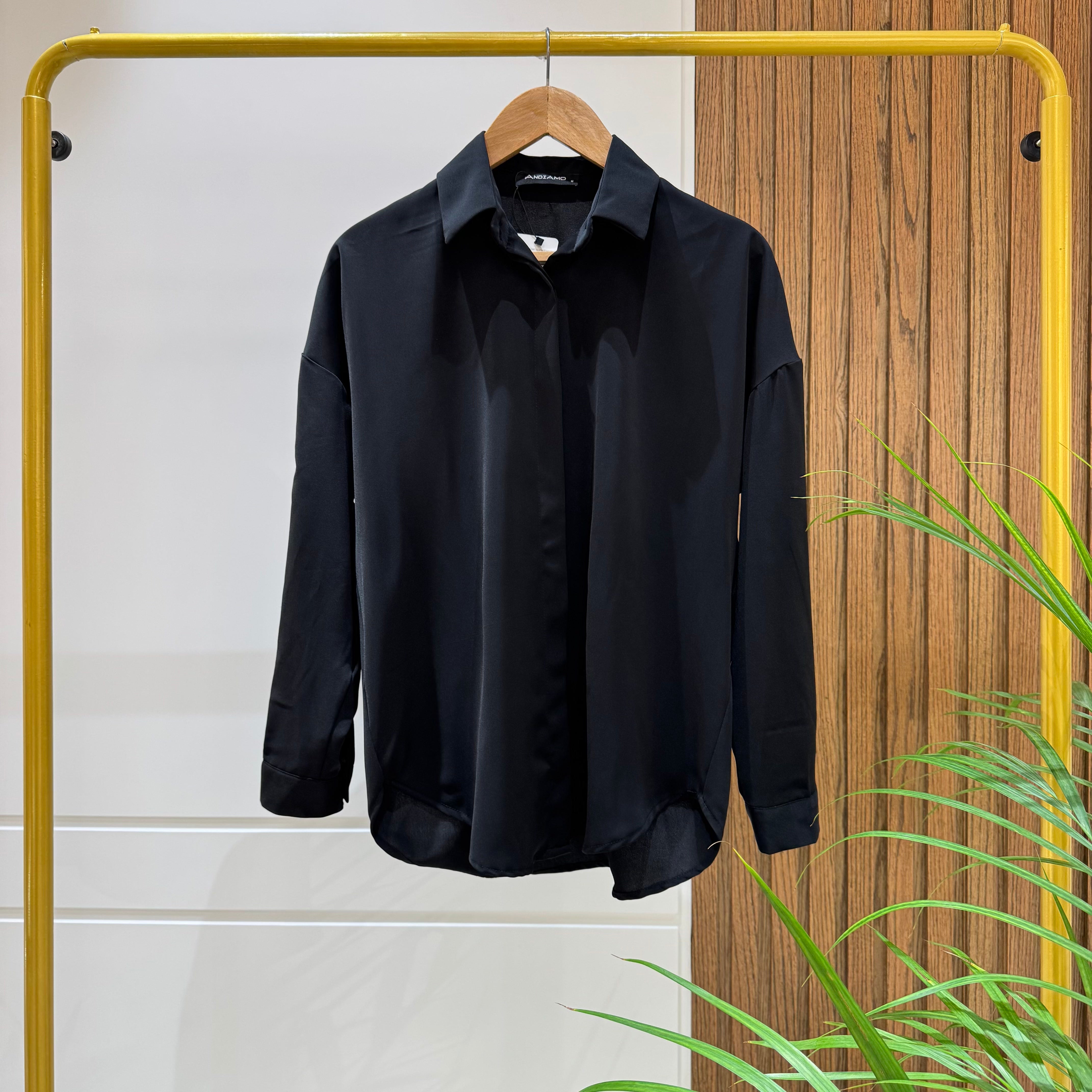 Shirt-Cotton Viscose-BLACK