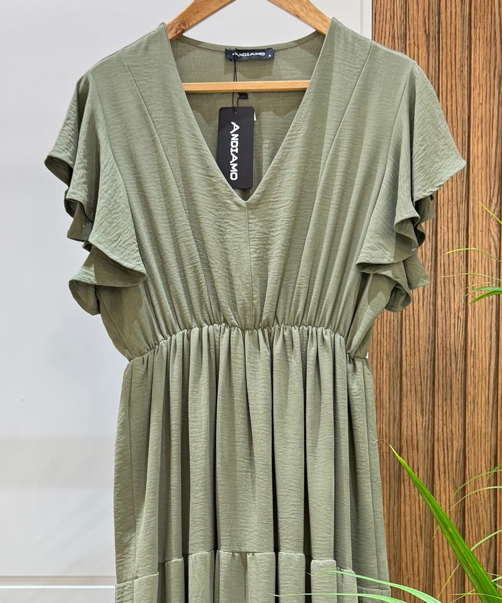 Dress-Cotton Viscose-OLIVE