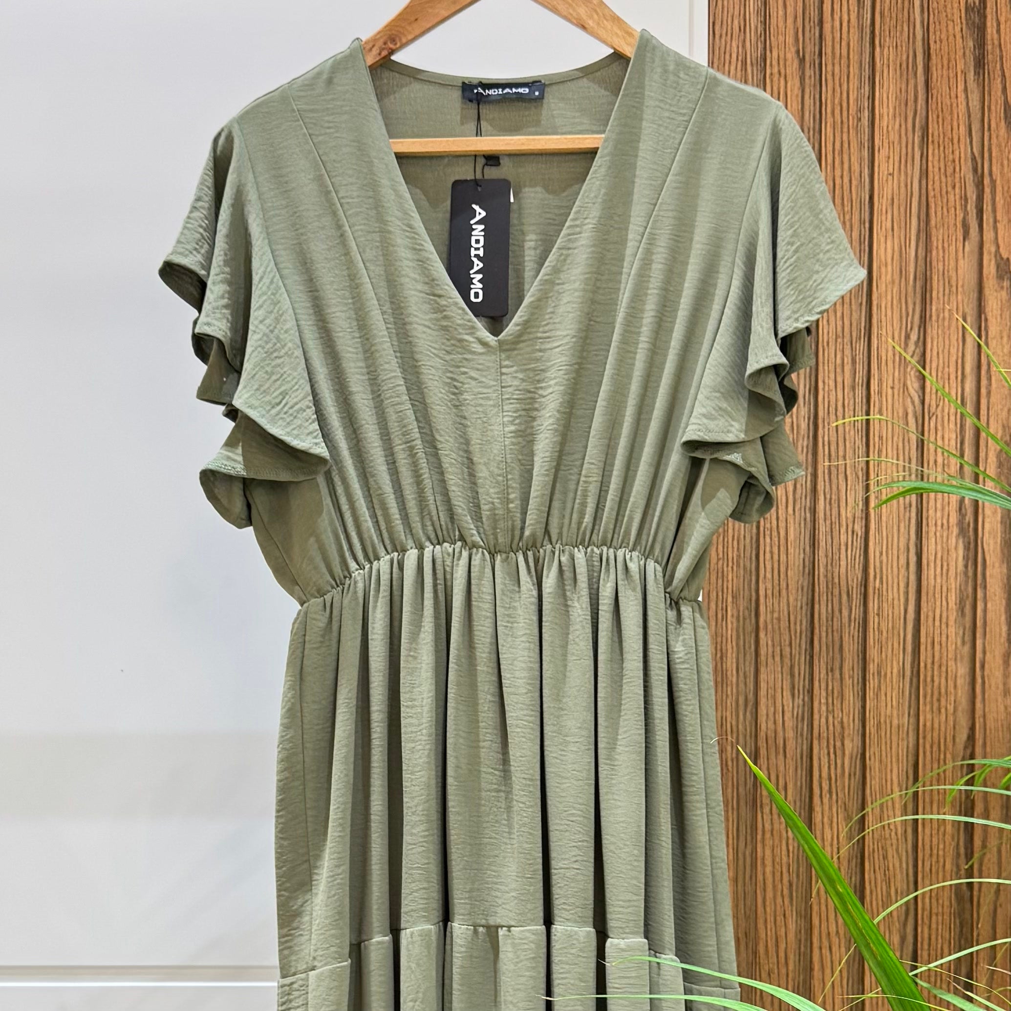 Dress-Cotton Viscose-OLIVE