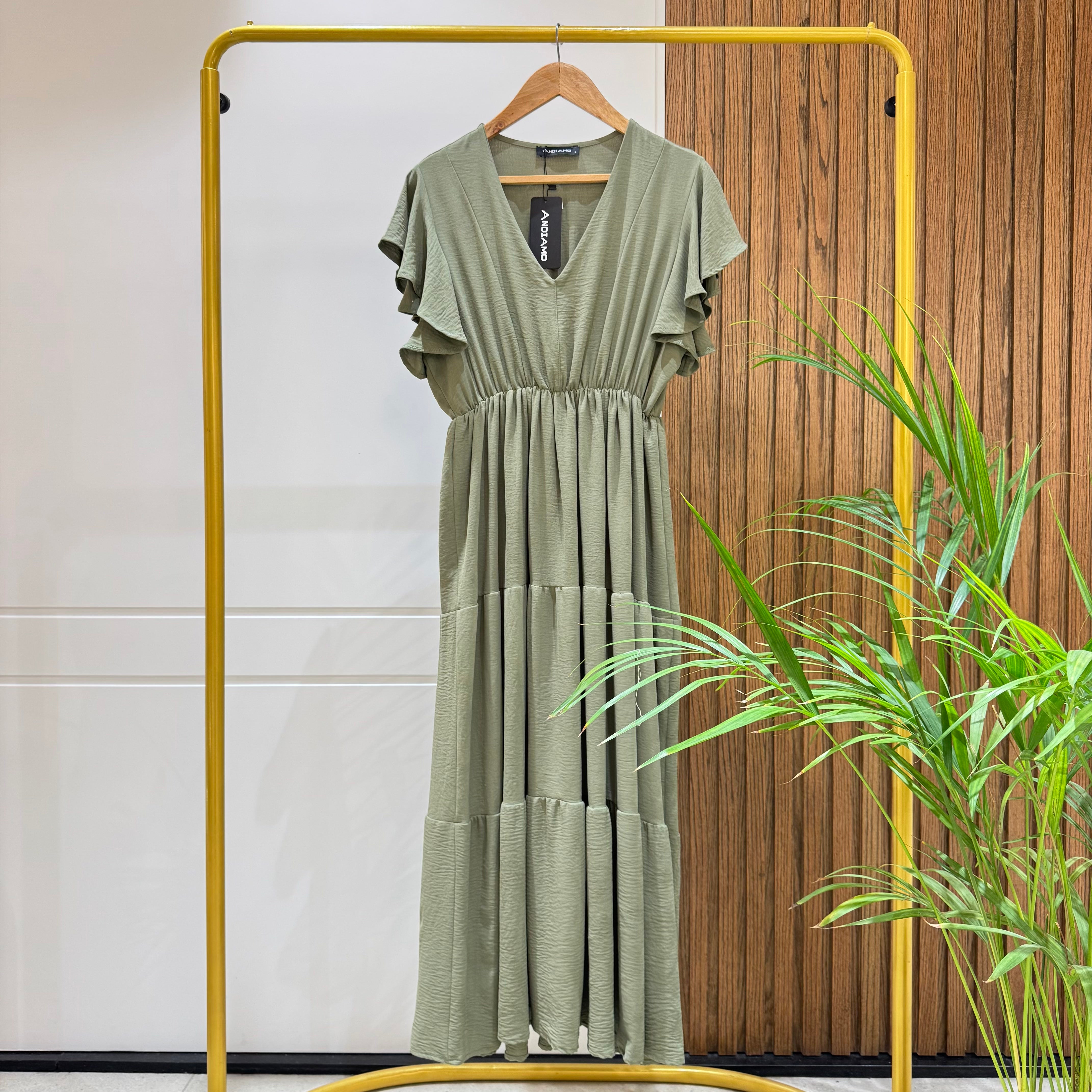 Dress-Cotton Viscose-OLIVE