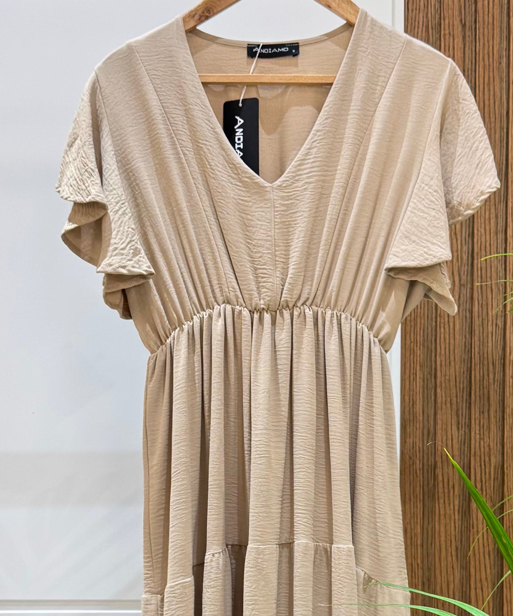 Dress-Cotton Viscose-BEIGE