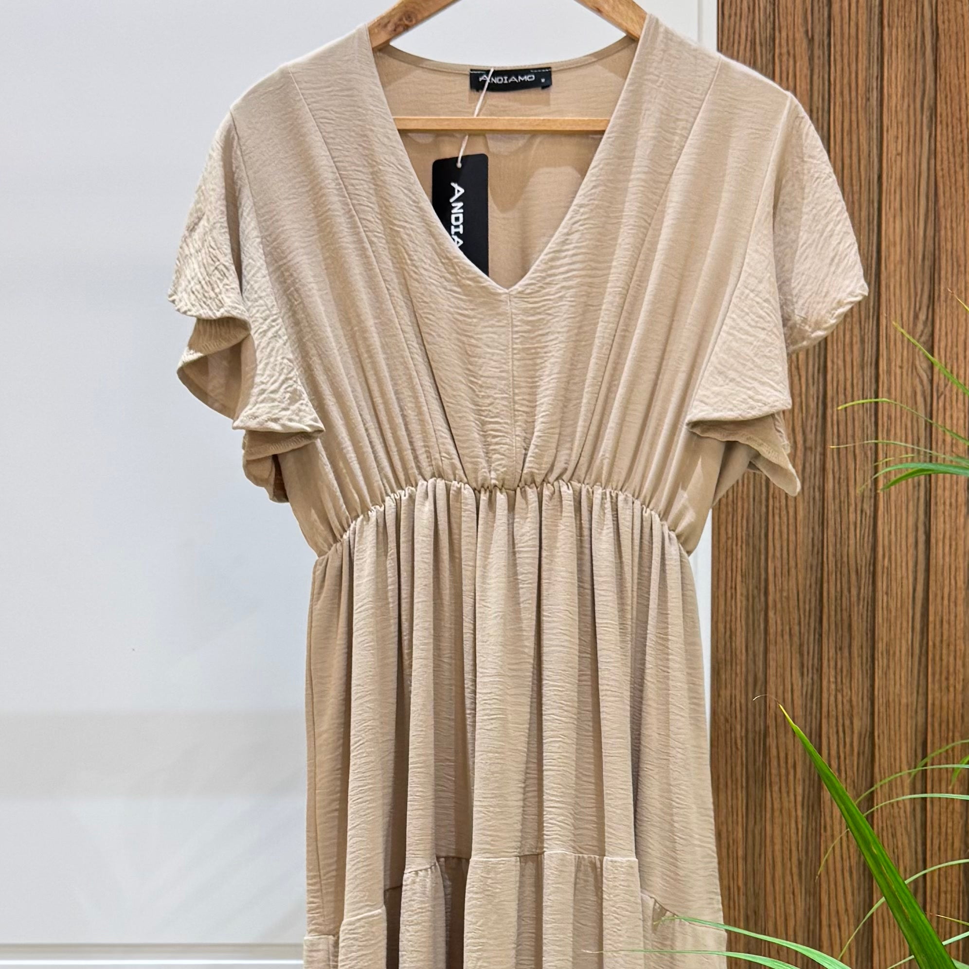 Dress-Cotton Viscose-BEIGE