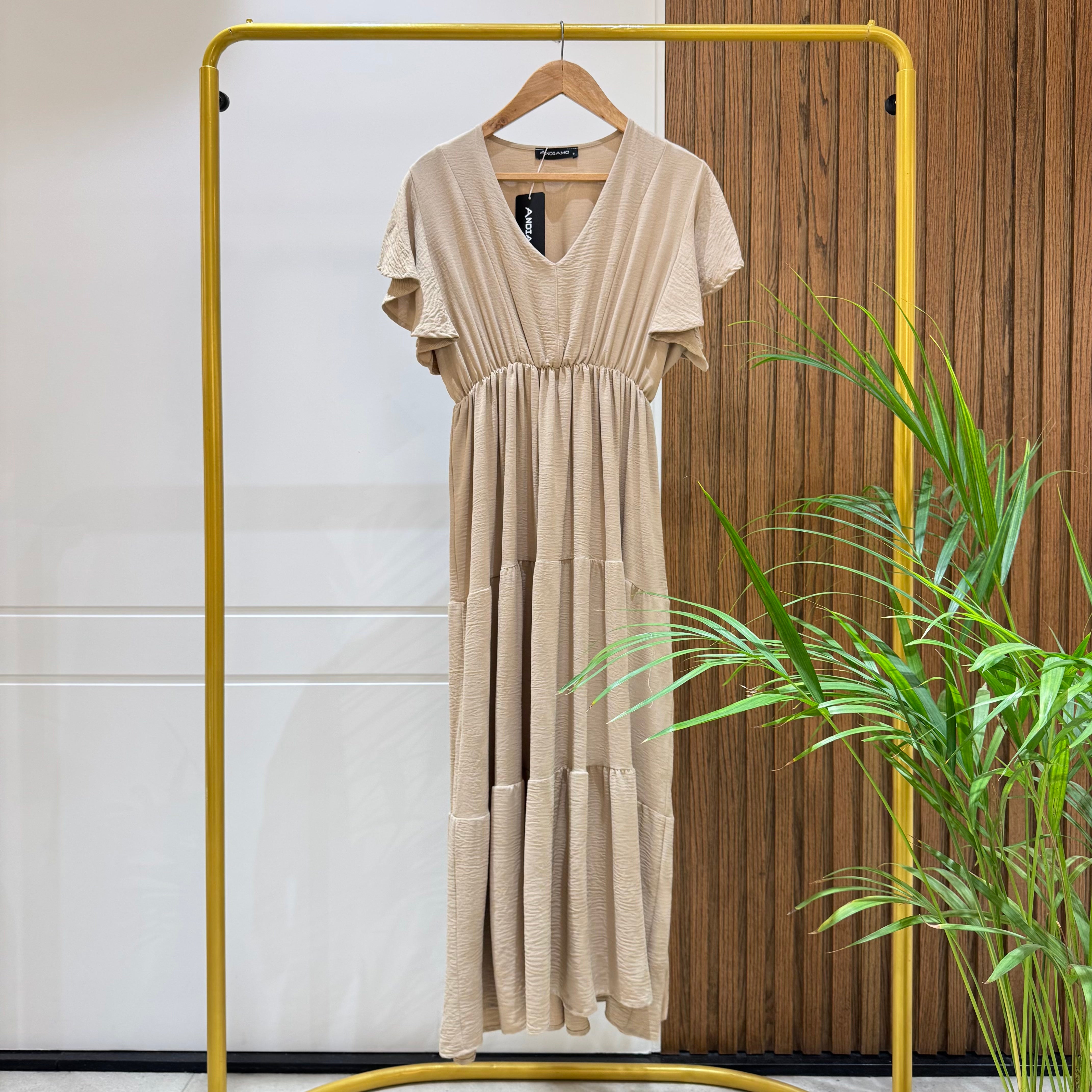 Dress-Cotton Viscose-BEIGE