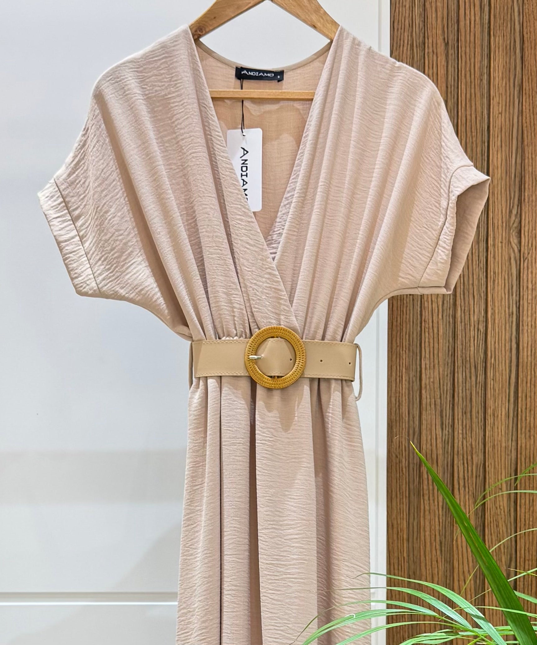 Dress-Cotton Viscose-BEIGE