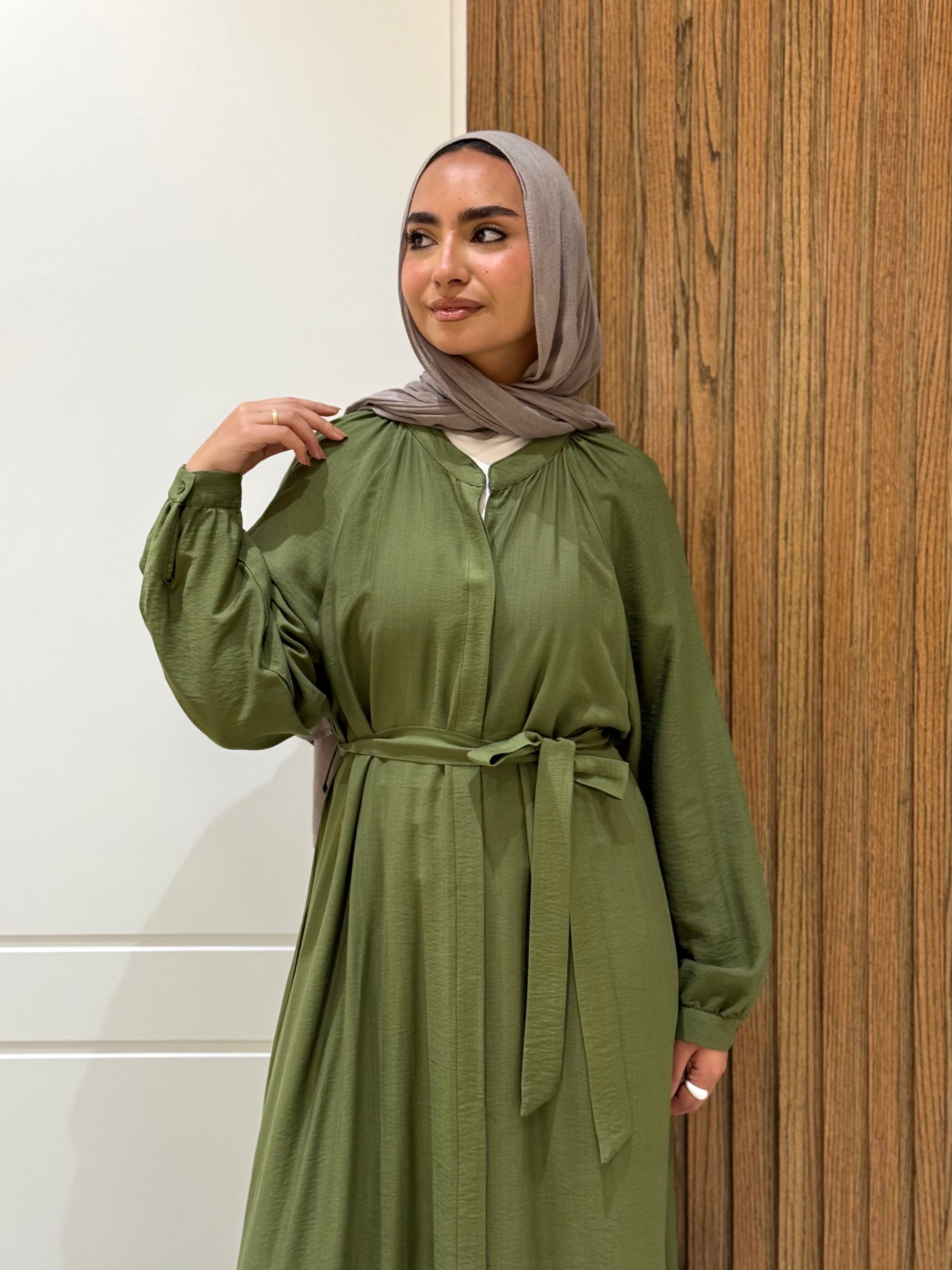 Dress-Spanish linen-OLIVE
