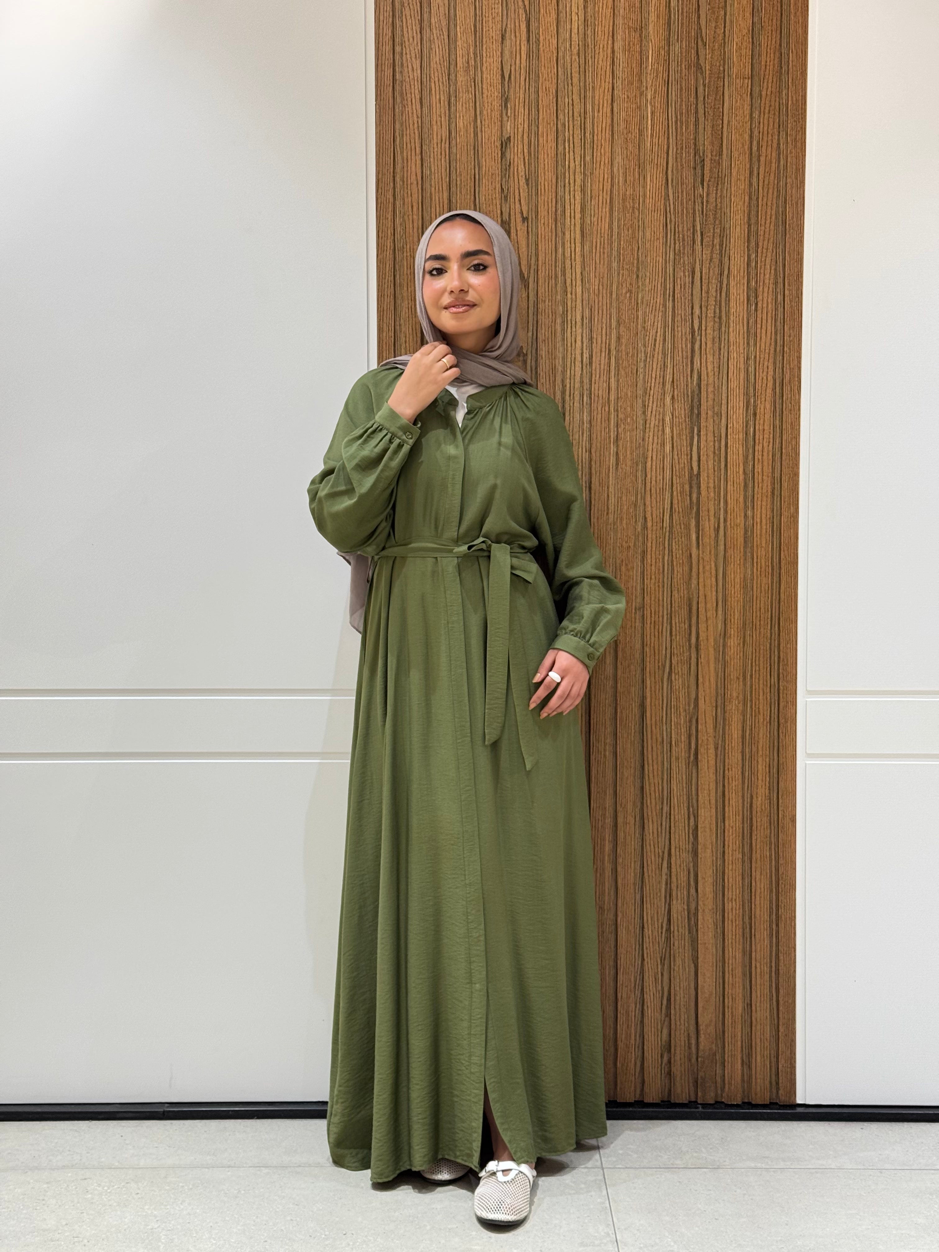 Dress-Spanish linen-OLIVE