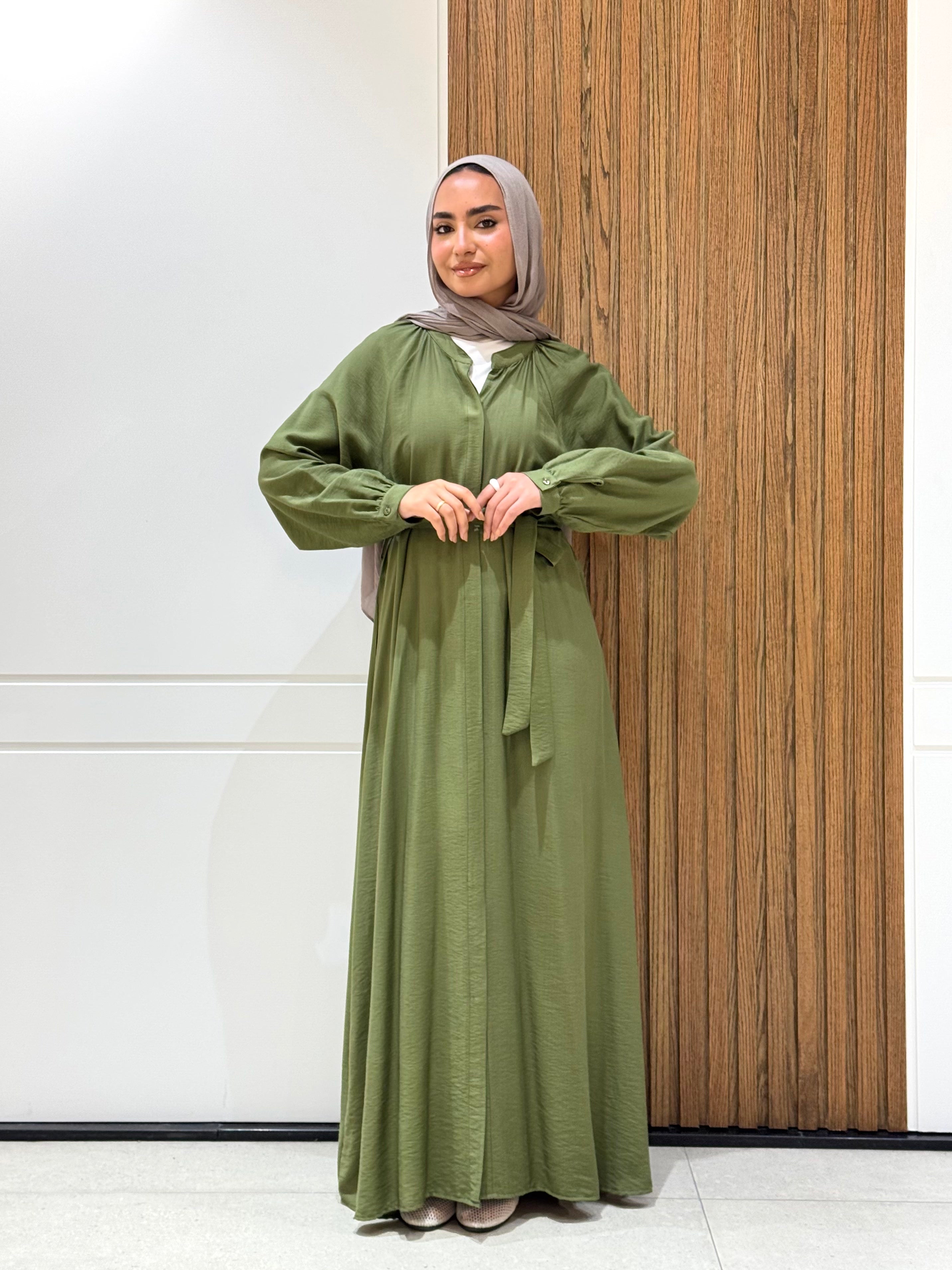 Dress-Spanish linen-OLIVE