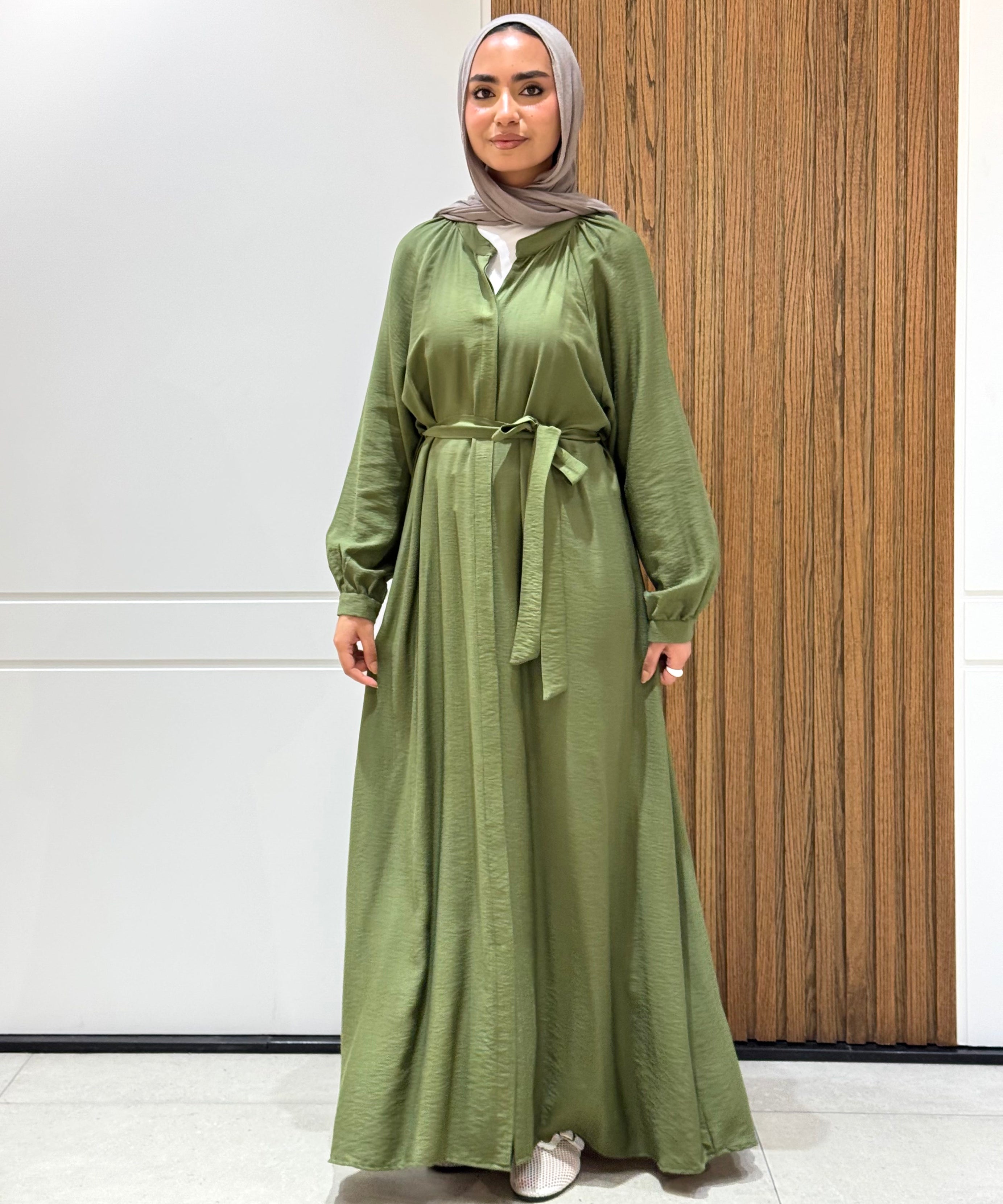 Dress-Spanish linen-OLIVE
