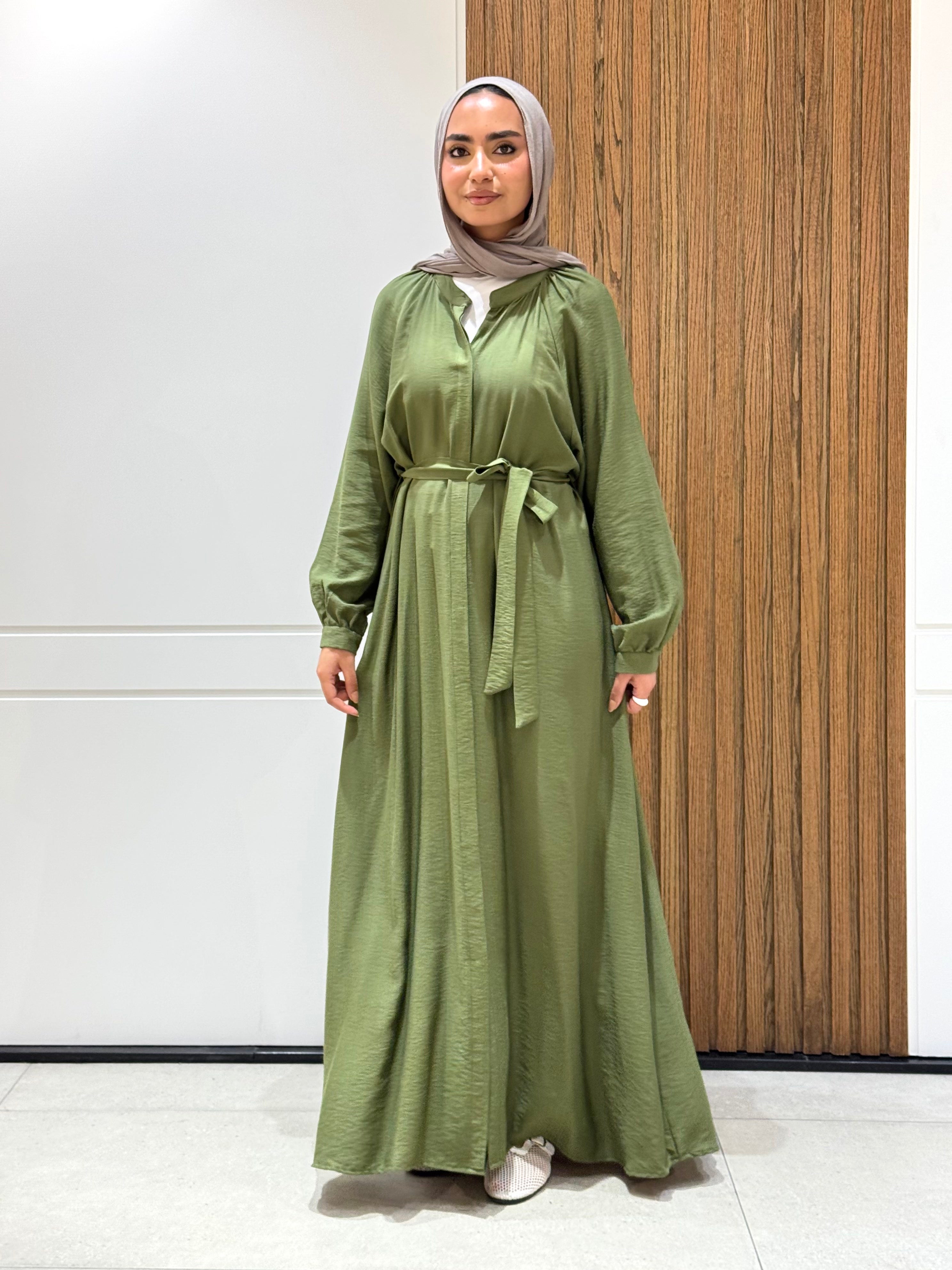 Dress-Spanish linen-OLIVE