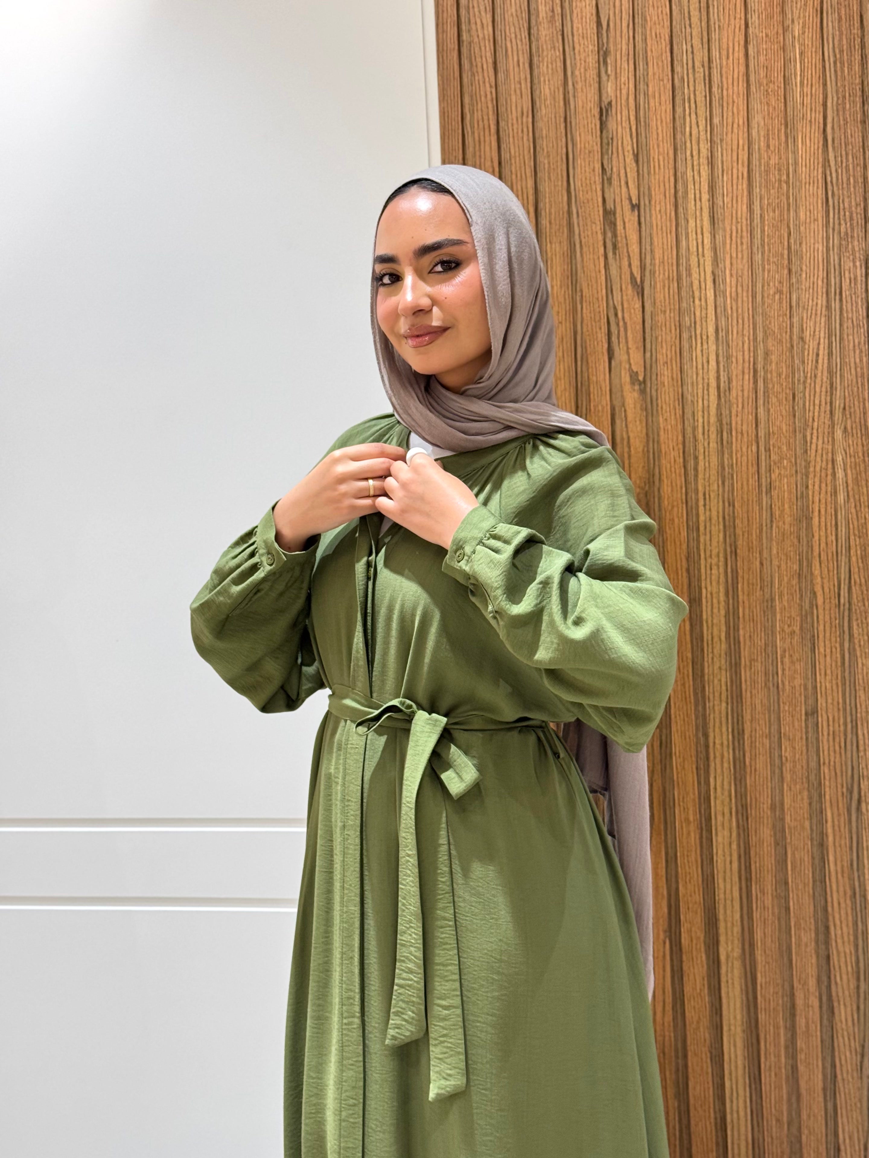 Dress-Spanish linen-OLIVE