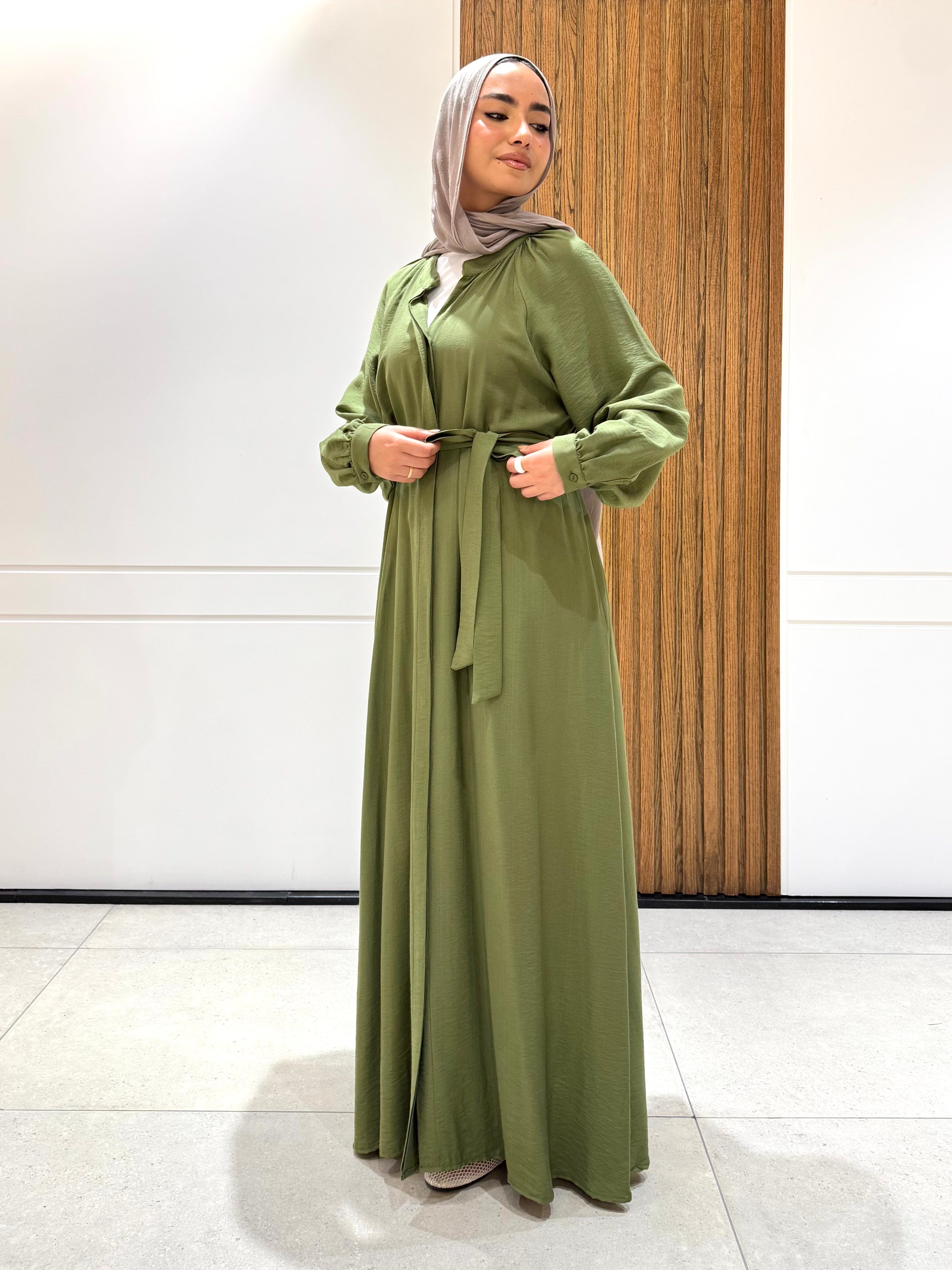 Dress-Spanish linen-OLIVE