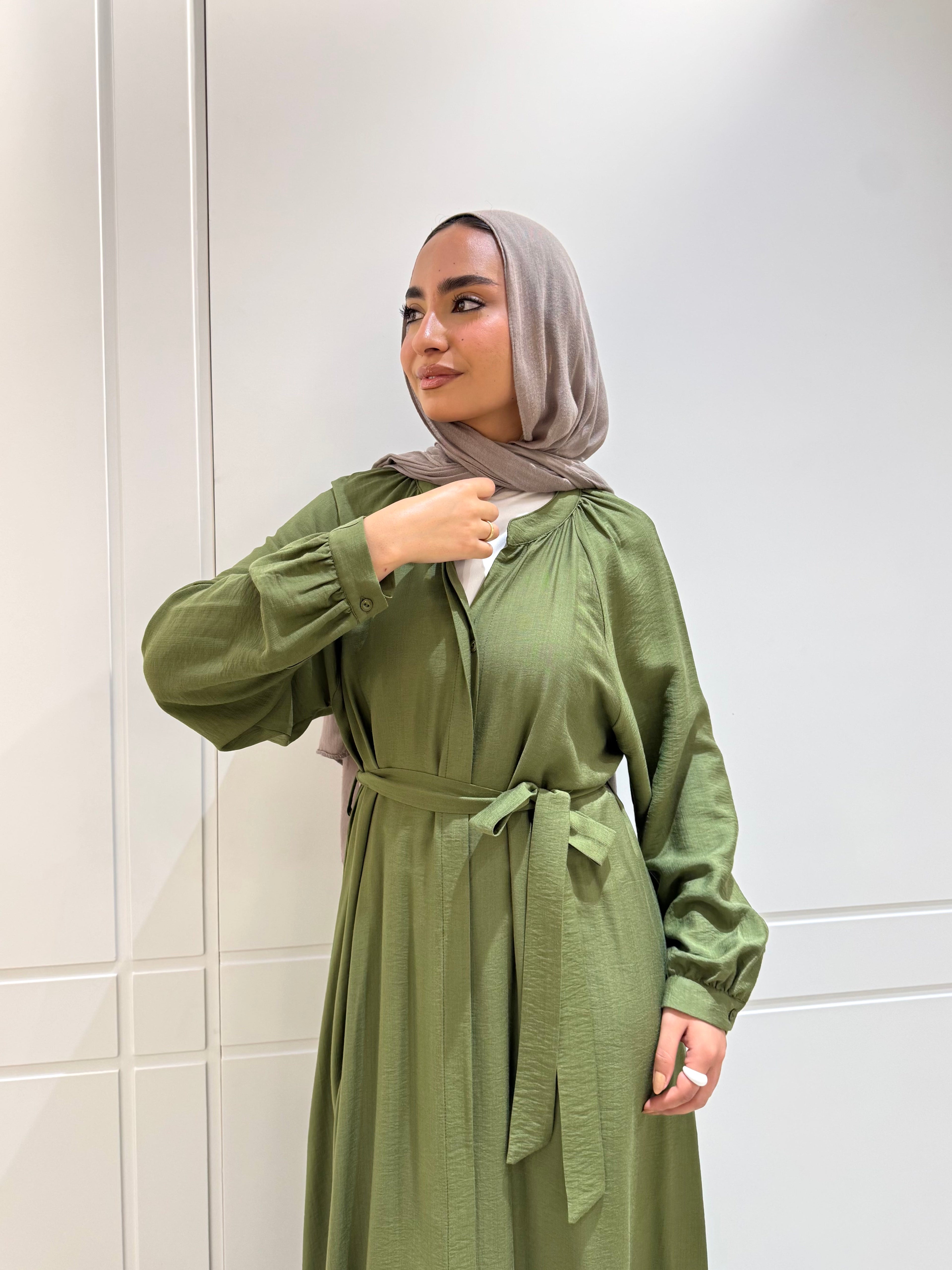 Dress-Spanish linen-OLIVE