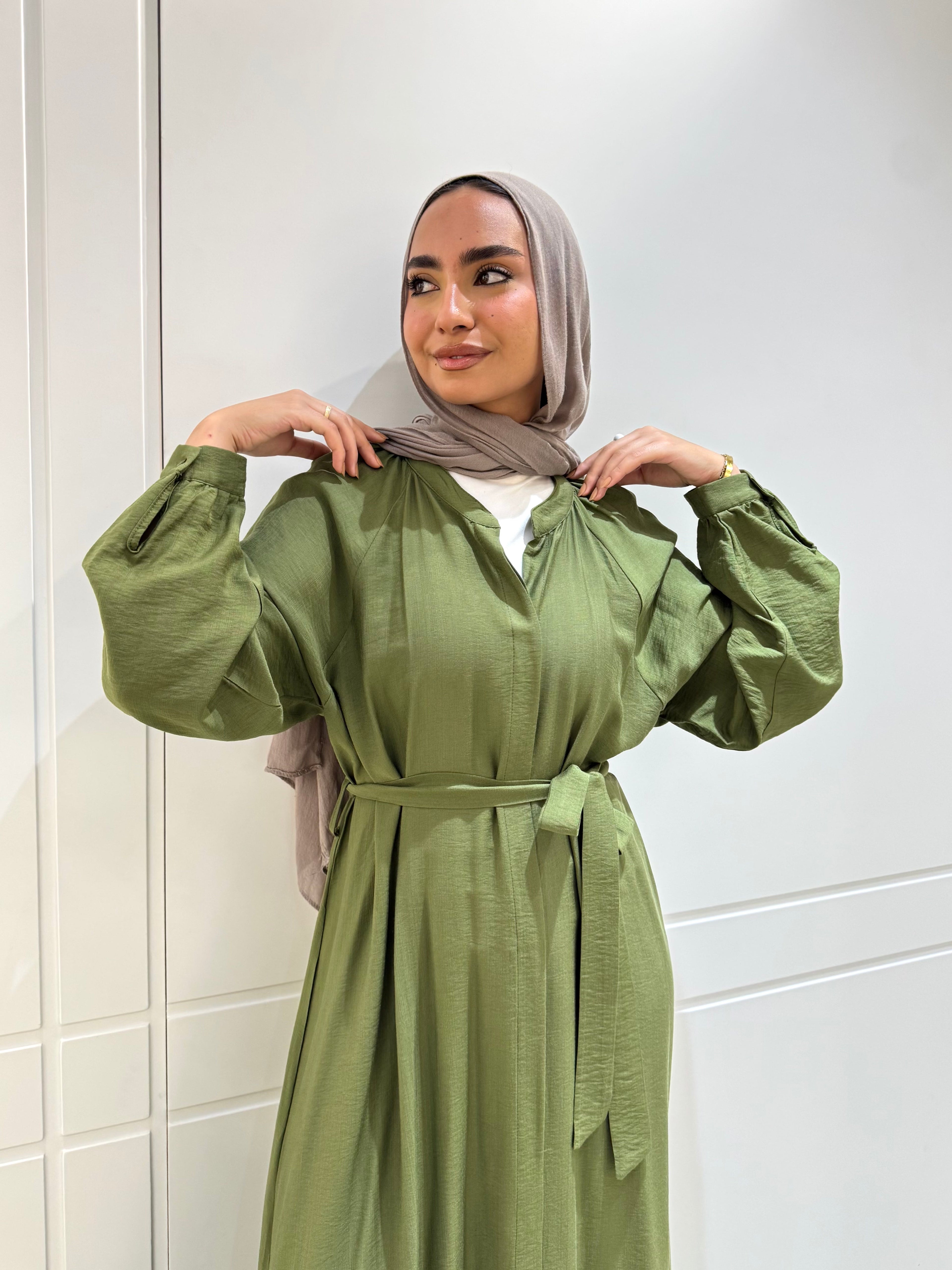 Dress-Spanish linen-OLIVE