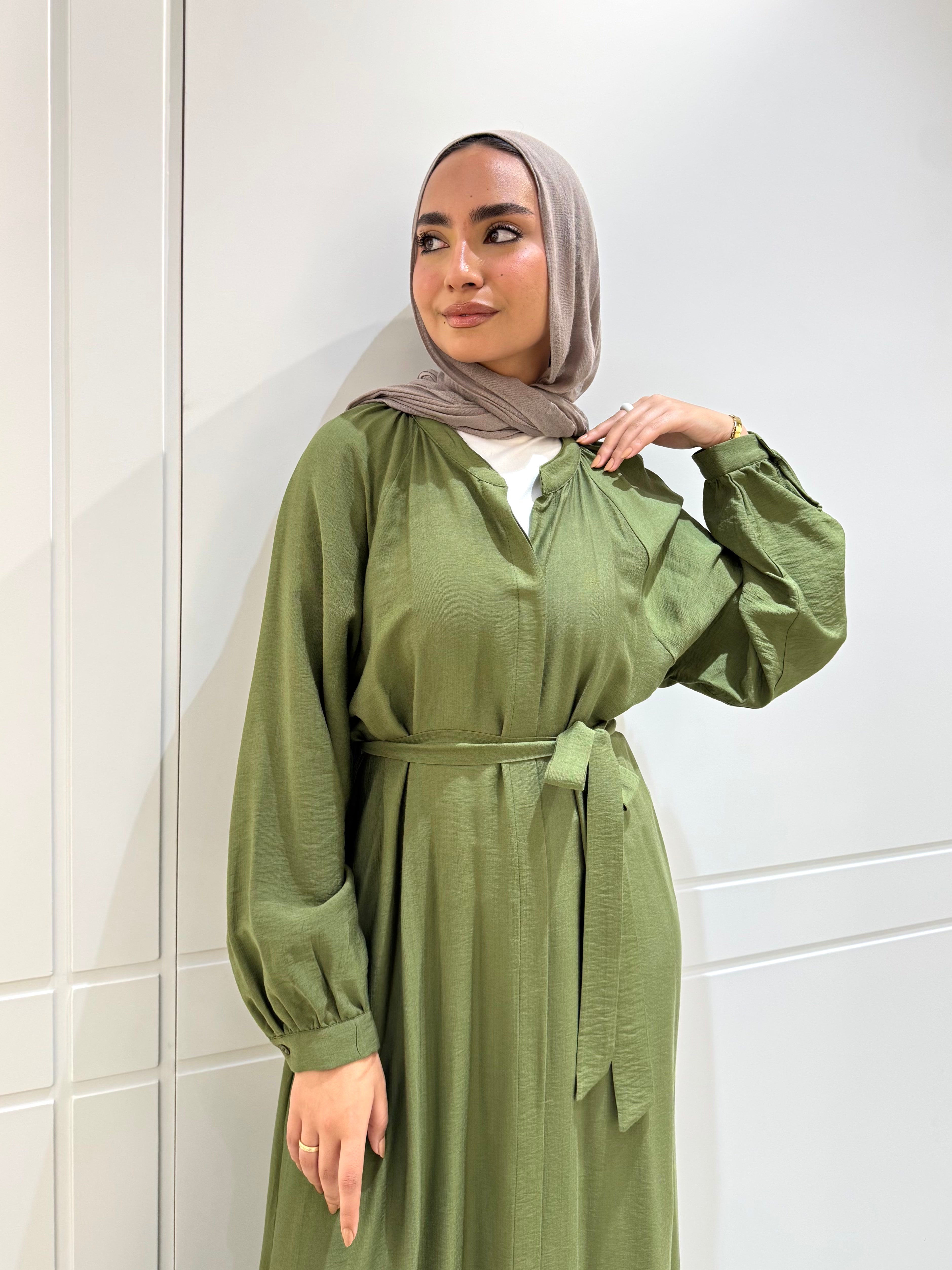 Dress-Spanish linen-OLIVE