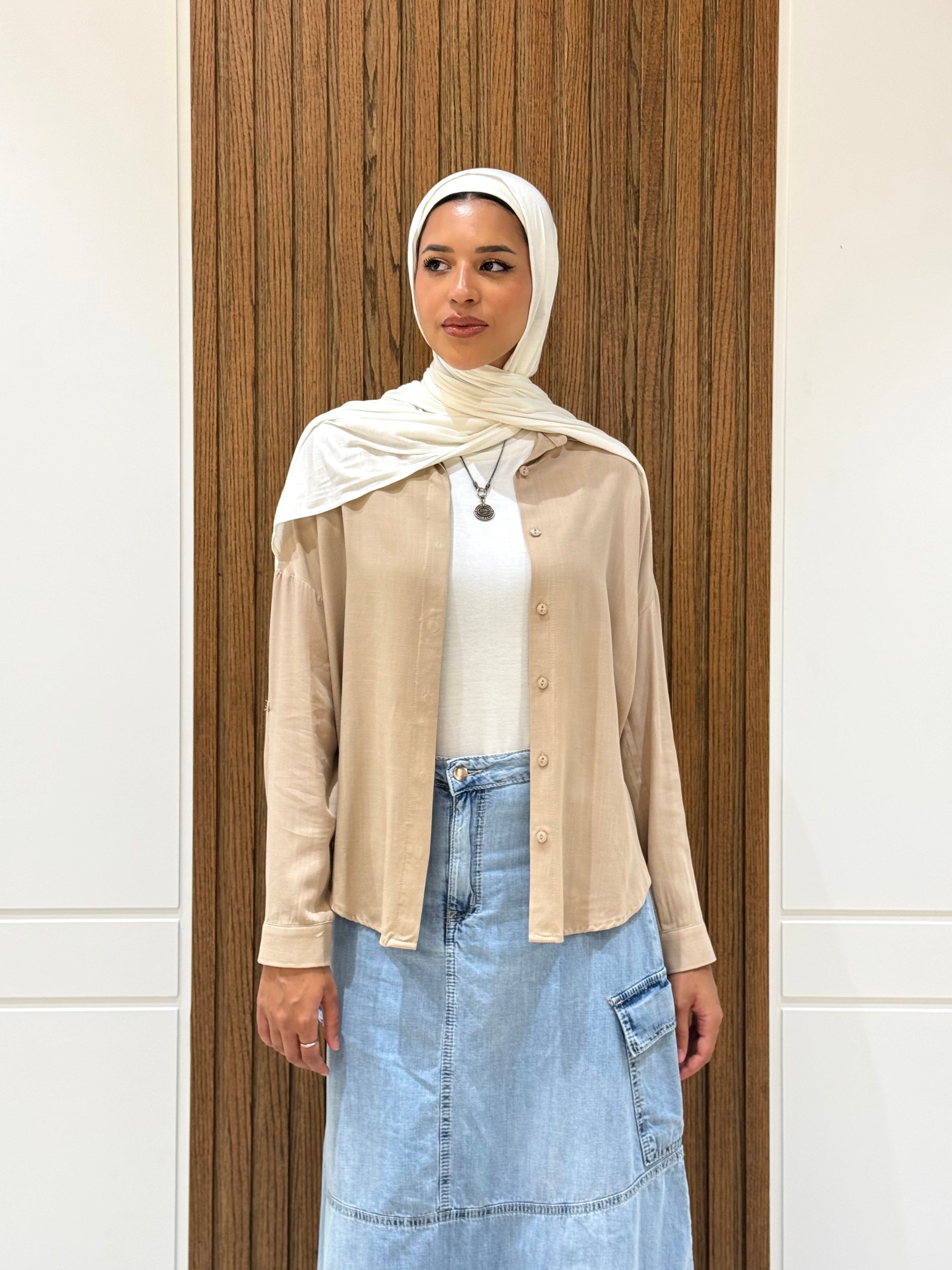 Shirt-Cotton Viscose-BEIGE