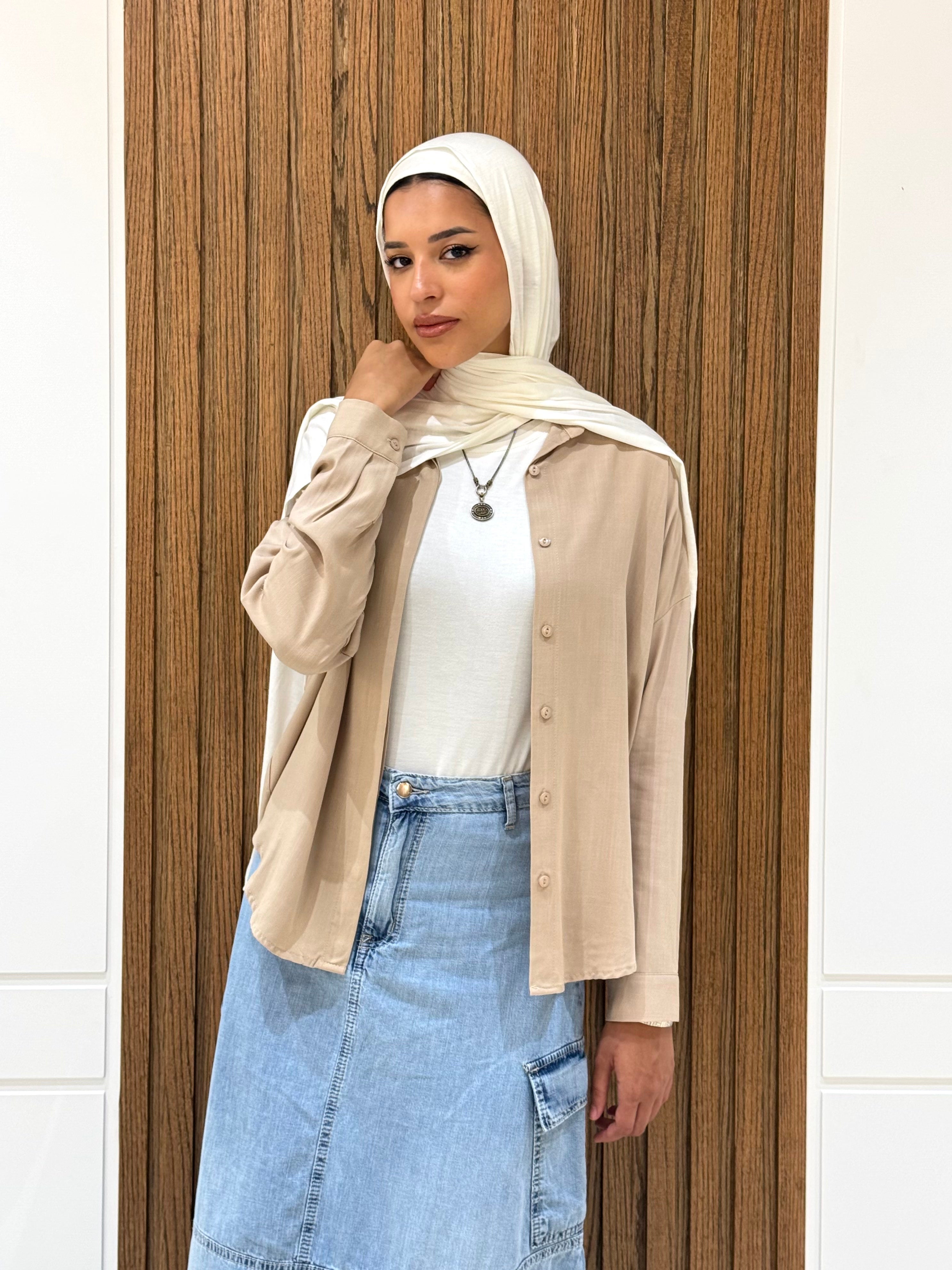 Shirt-Cotton Viscose-BEIGE