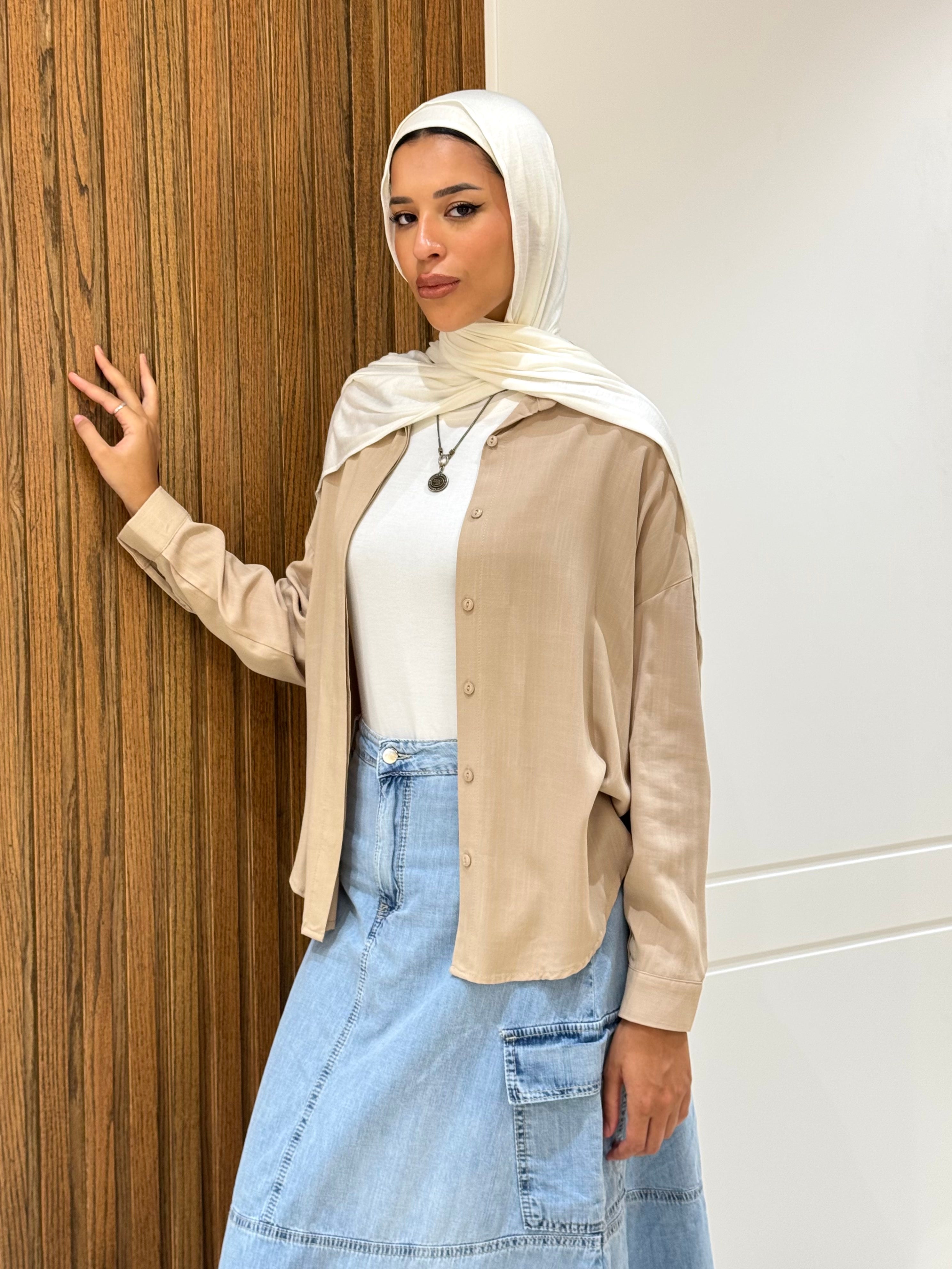 Shirt-Cotton Viscose-BEIGE