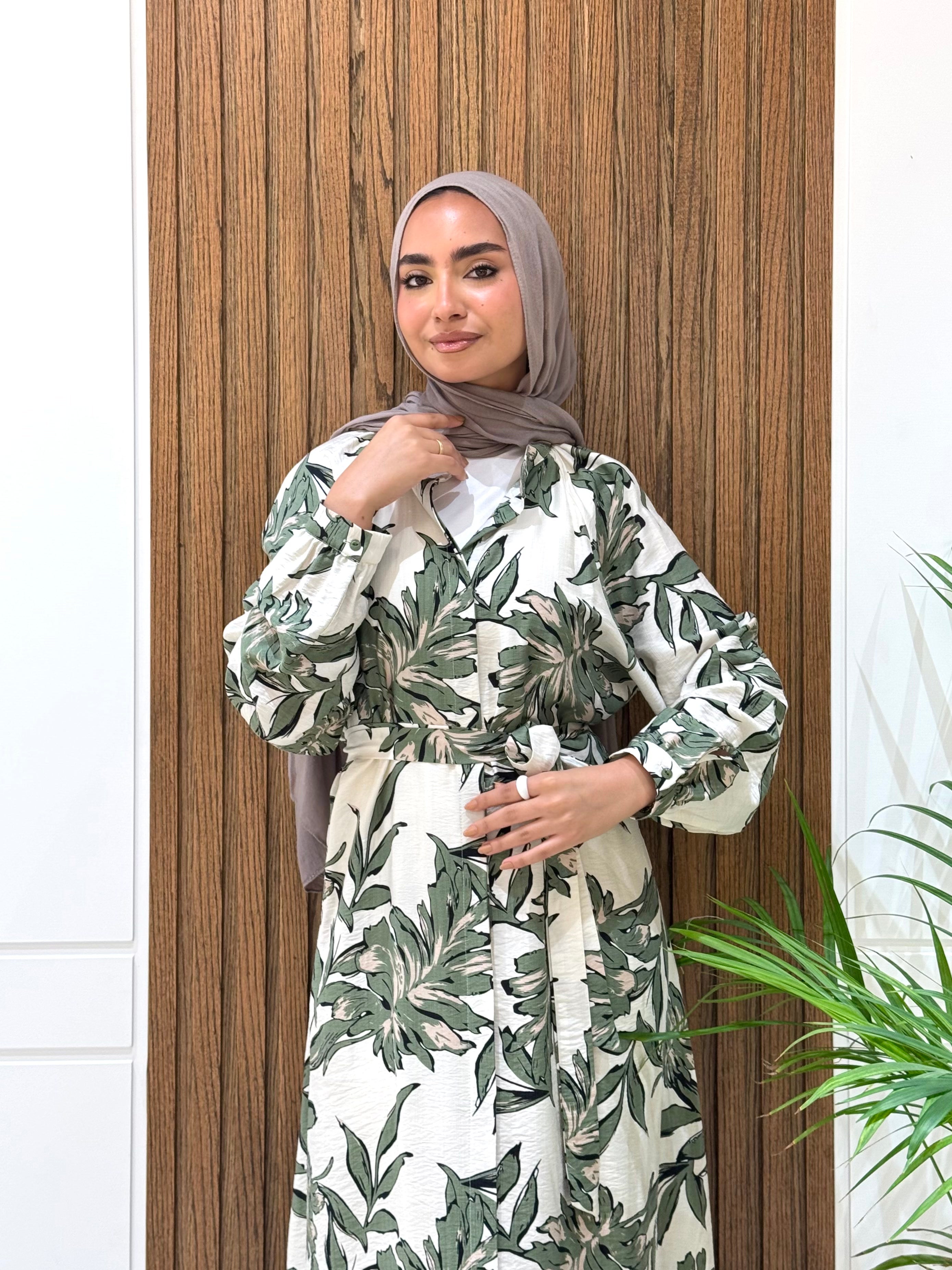 Dress-Spanish linen-OLIVE