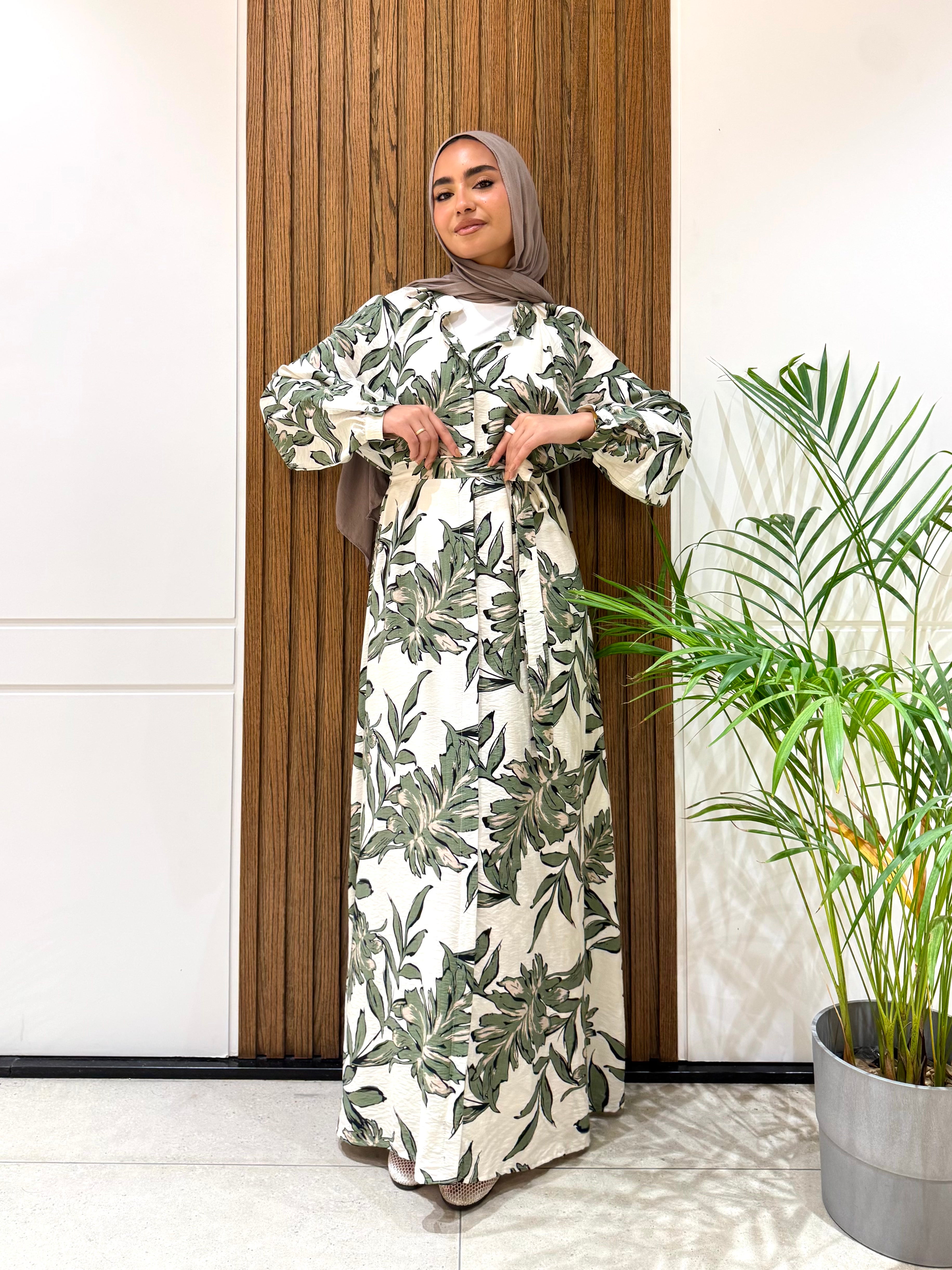 Dress-Spanish linen-OLIVE