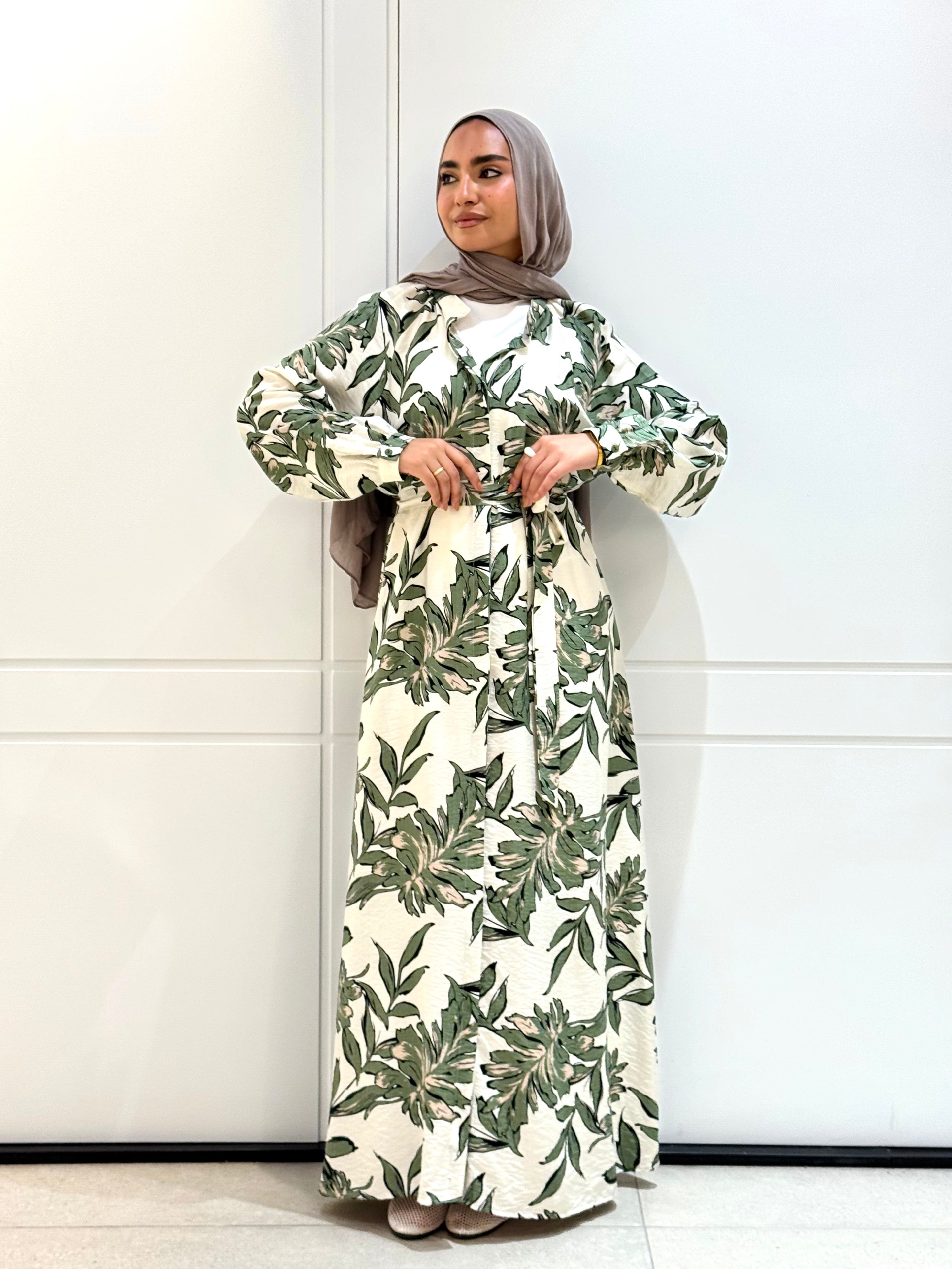 Dress-Spanish linen-OLIVE