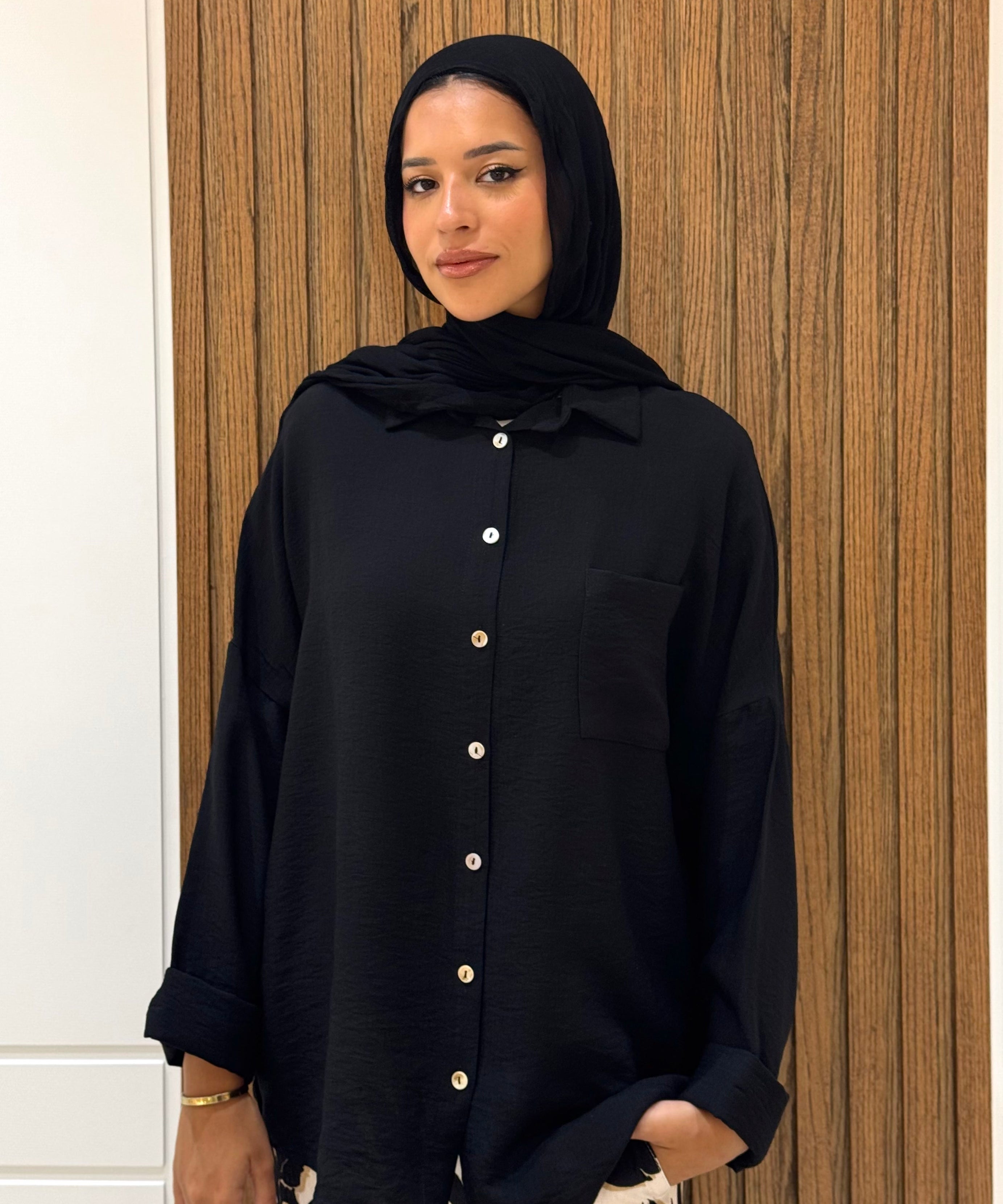 Rolled-up Sleeves Oversized Shirt