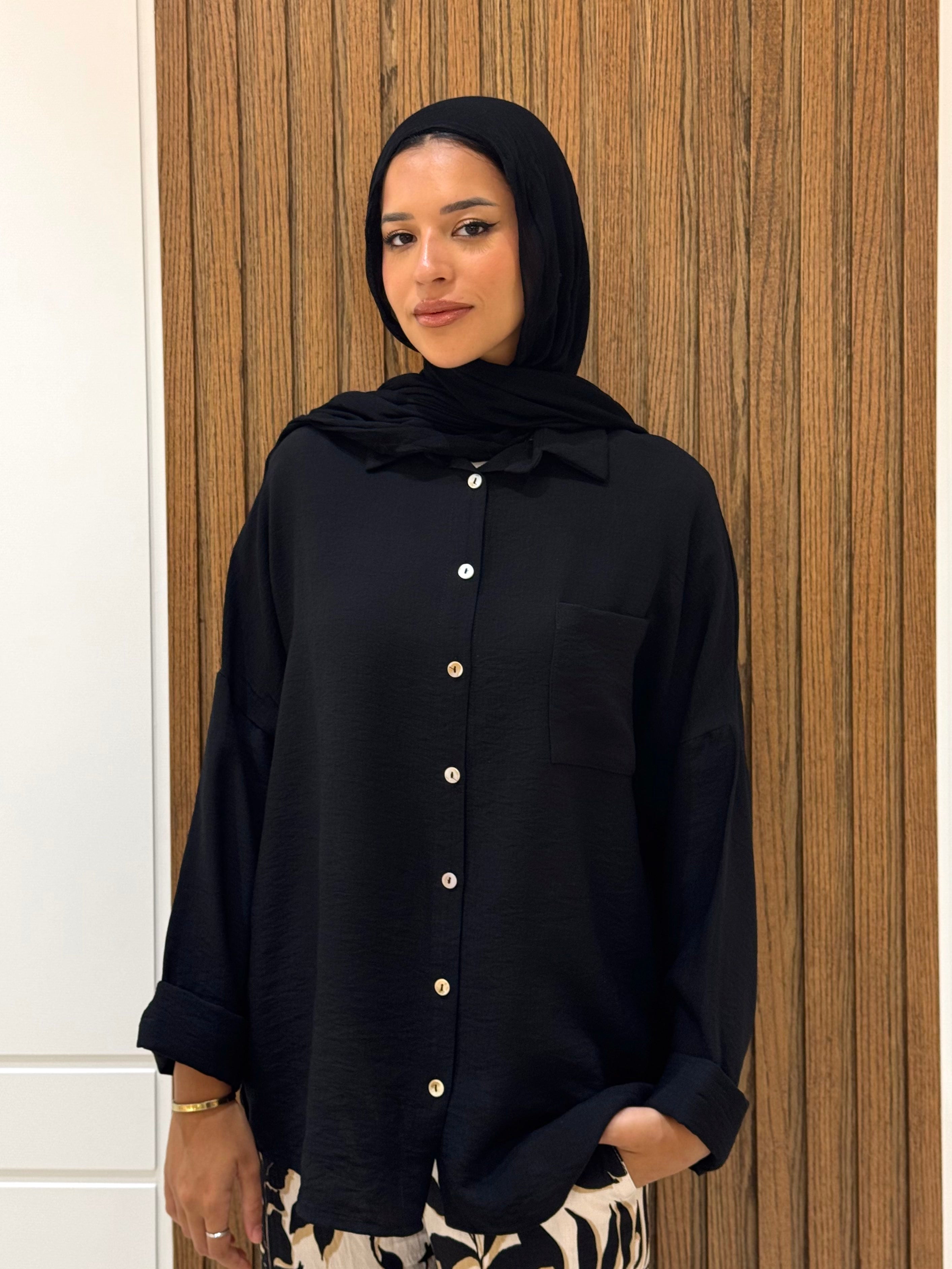 Rolled-up Sleeves Oversized Shirt