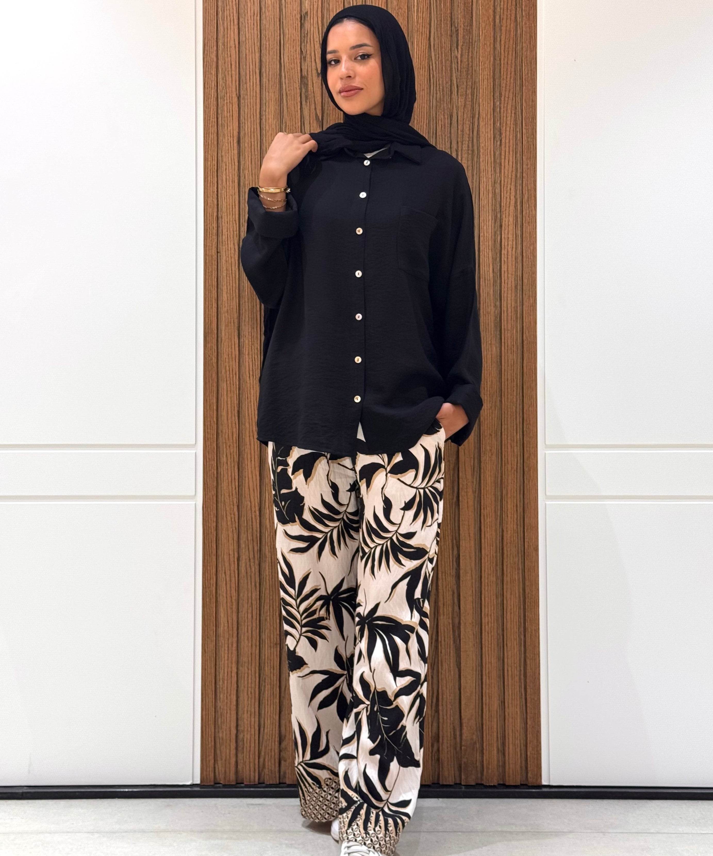 Rolled-up Sleeves Oversized Shirt