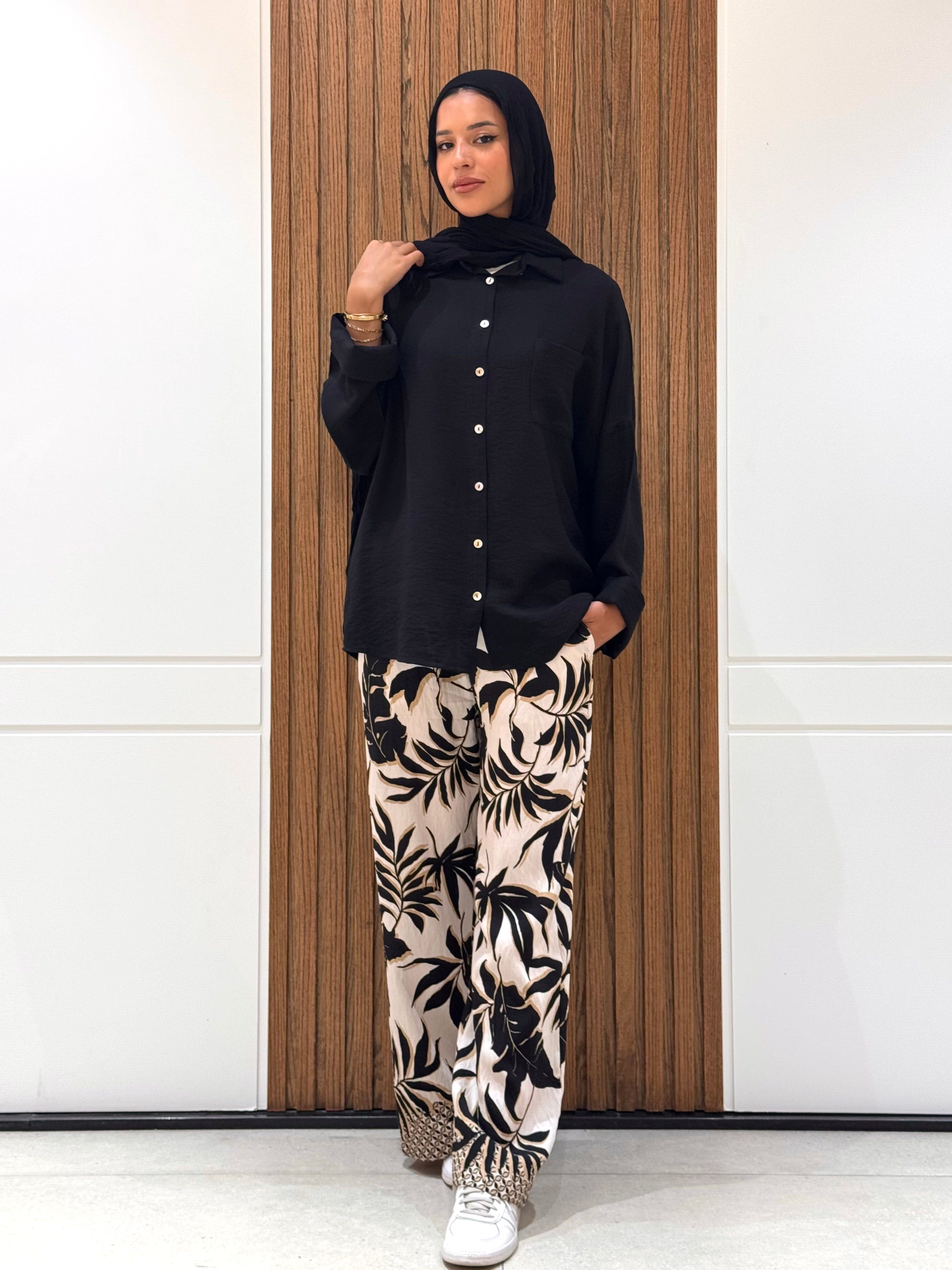 Rolled-up Sleeves Oversized Shirt