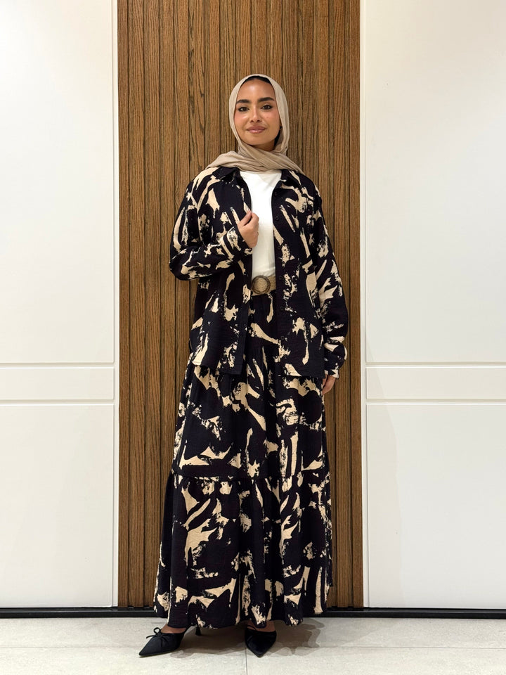 جيبة - كتان اسباني -اسود