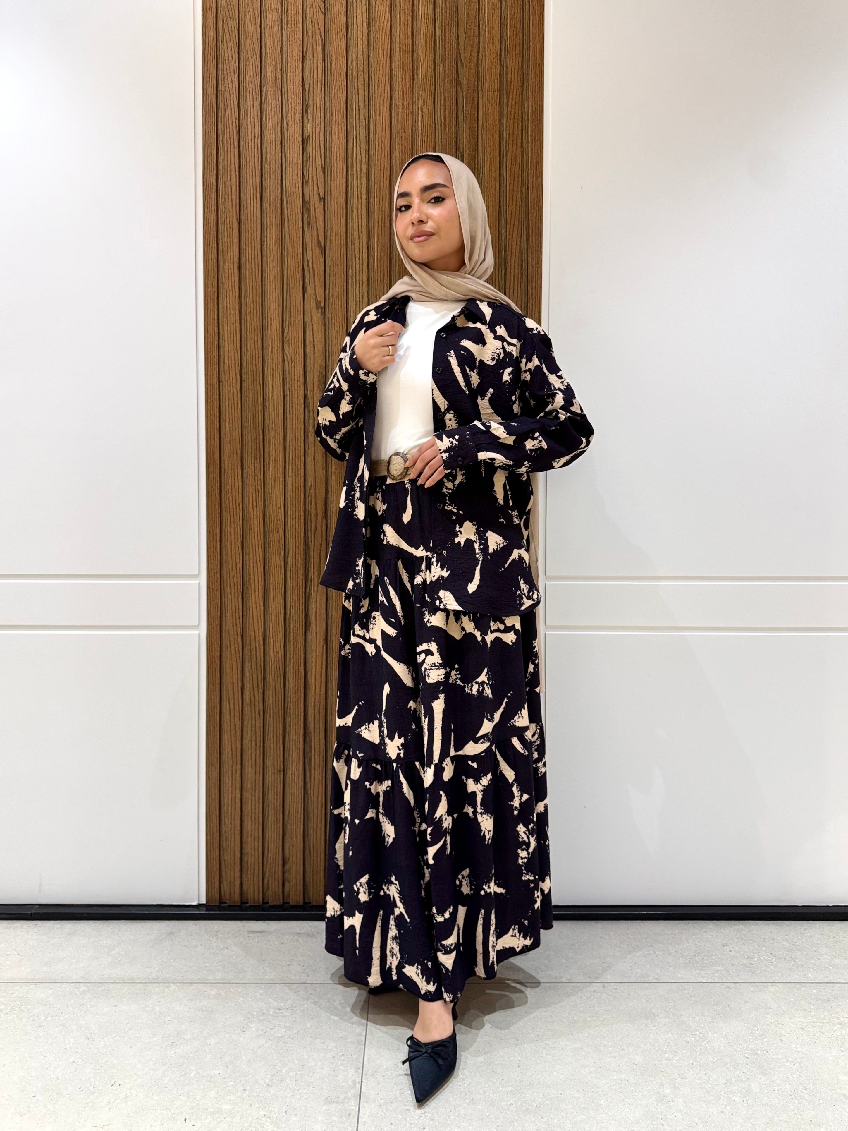 Skirt-Spanish Linen-Navy